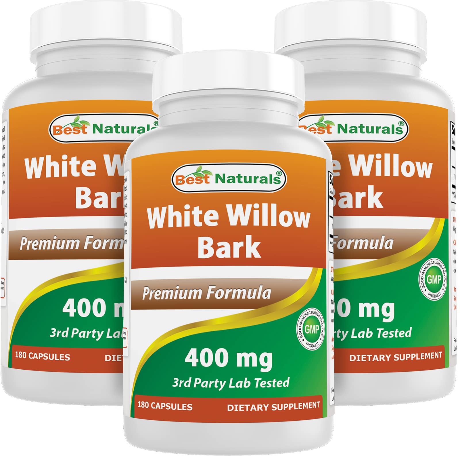 Best Naturals White Willow Bark 400 mg 180 Capsules (180 Count (Pack of 3)) Best Naturals Au supplements