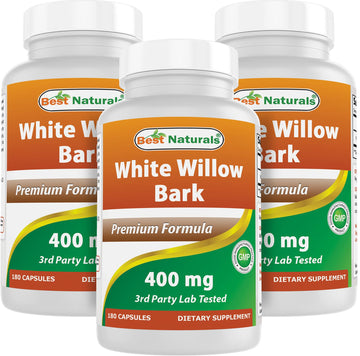 Best Naturals White Willow Bark 400 mg 180 Capsules (180 Count (Pack of 3)) Best Naturals Au supplements