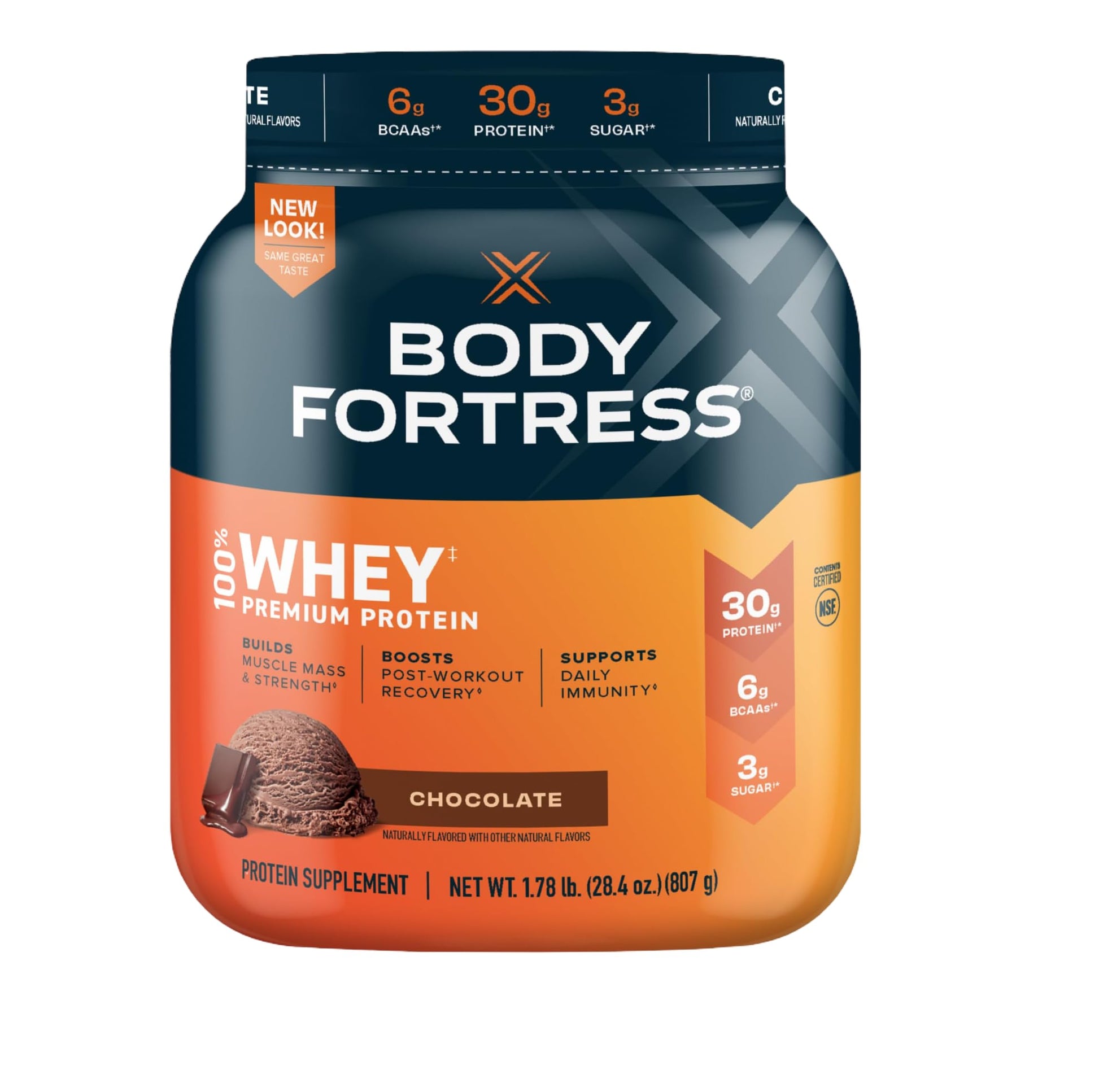 Body Fortress 100% Whey, Premium Protein Powder, Chocolate, 1.78lbs, Packaging May Body Fortress Au supplements