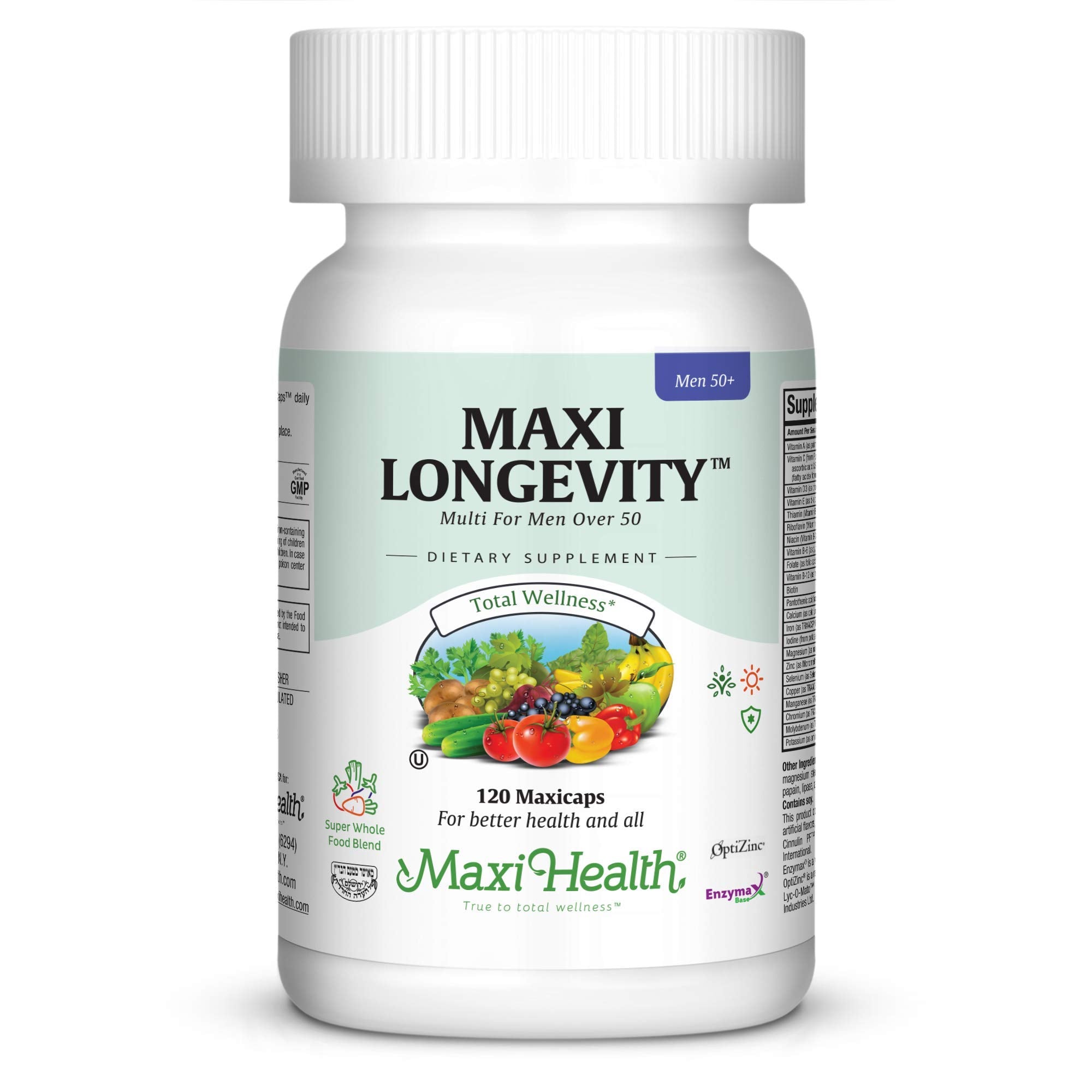 Mens Multivitamin 50 Plus – Daily Multivitamin for Men Over 50 with Vitamin B12, A, D, C, Zinc, Magnesium & More – Energy, Immune & Heart Support Mens Multi Vitamins - Non-GMO – 120 Capsules Maxi Health Au supplements