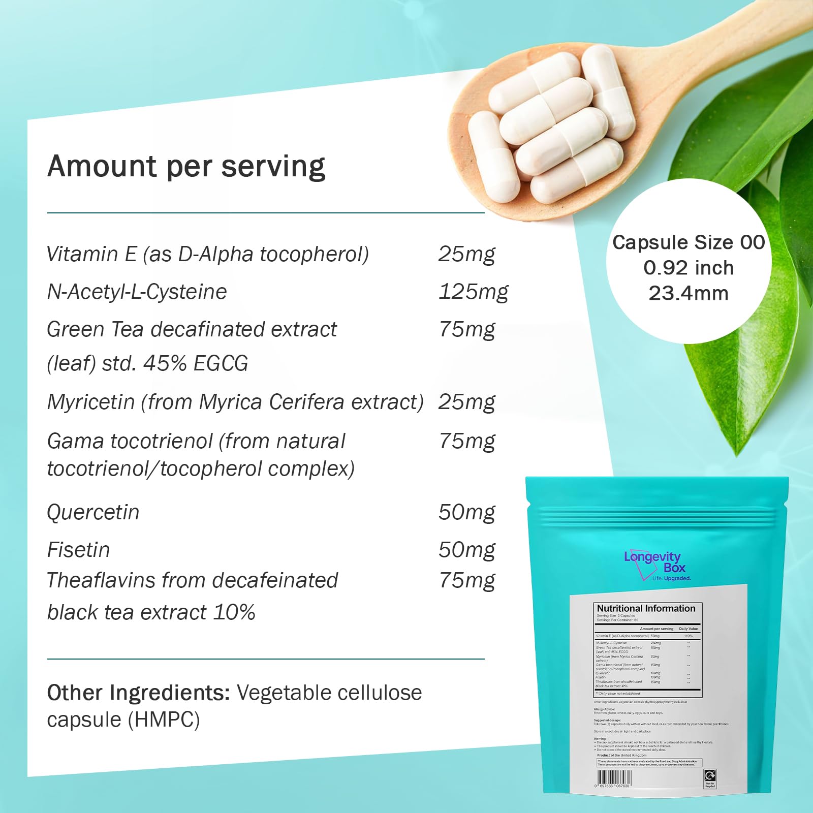 Senolytic Anti-Aging Supplement | Fisetin, Quercetin,NAC, Gamma Tocotrienols | 8-in-1 Cellular Regeneration & Longevity Formula | Boost Energy, Mental Clarity & Healthspan | 120 Vegan Capsules Longevity Box Au supplements