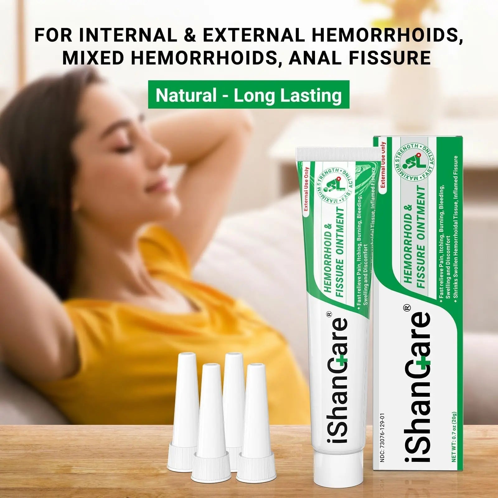 ishancare Hemorrhoid Cream, Hemorrhoid & Fissure Treatment Ointment Extra Strength, Relief Anal Pain, Itching, Bleeding, Swelling, Discomfort, Natural Herbs Fast Acting Ingredients, Contains Vitamin E ishancare Au supplements