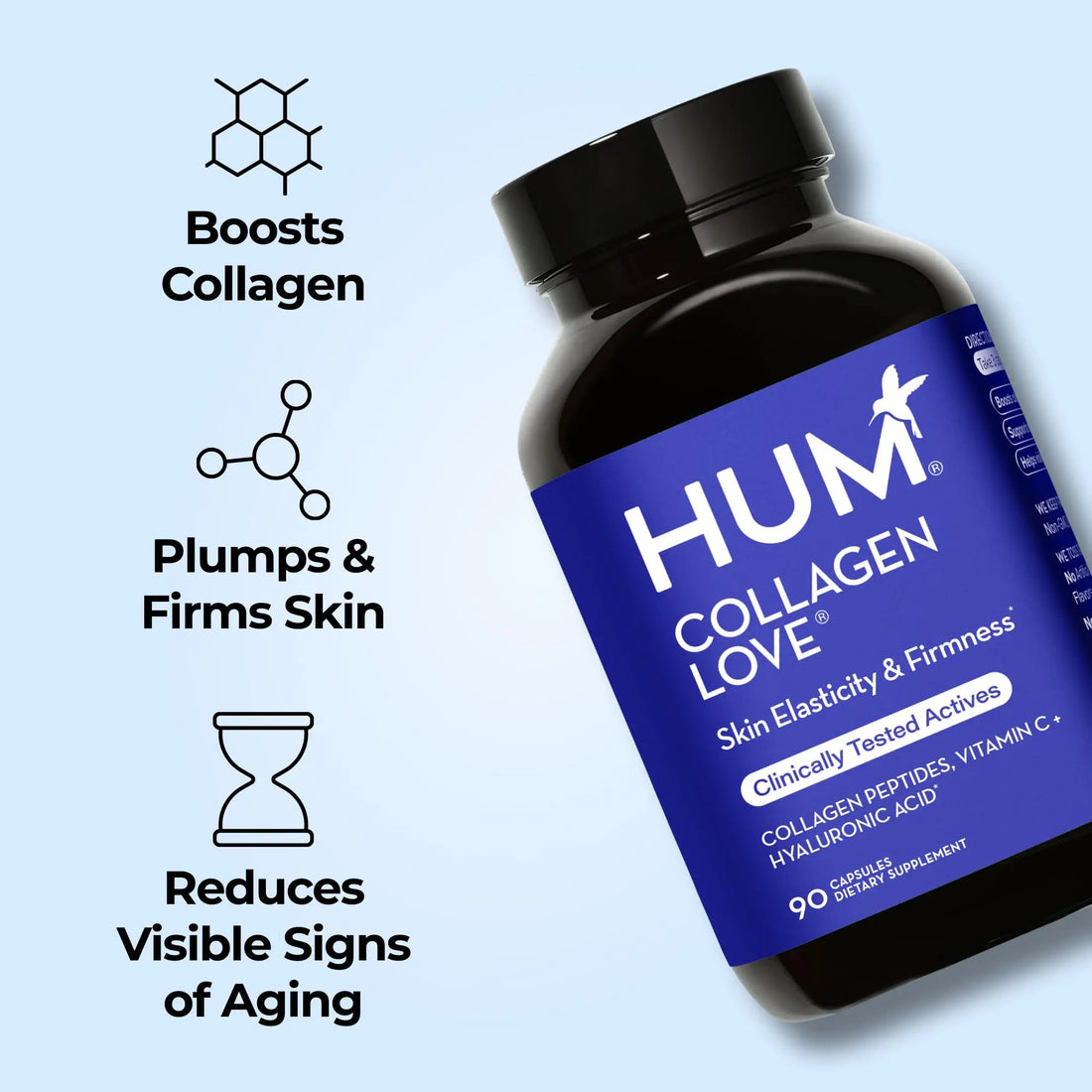 HUM Collagen Love Skin Supplement, Collagen Peptides Capsules with Hyaluronic Acid & Vitamin C, Supports Firm Skin & Helps Minimize Signs of Aging, Supplements HUM Au supplements