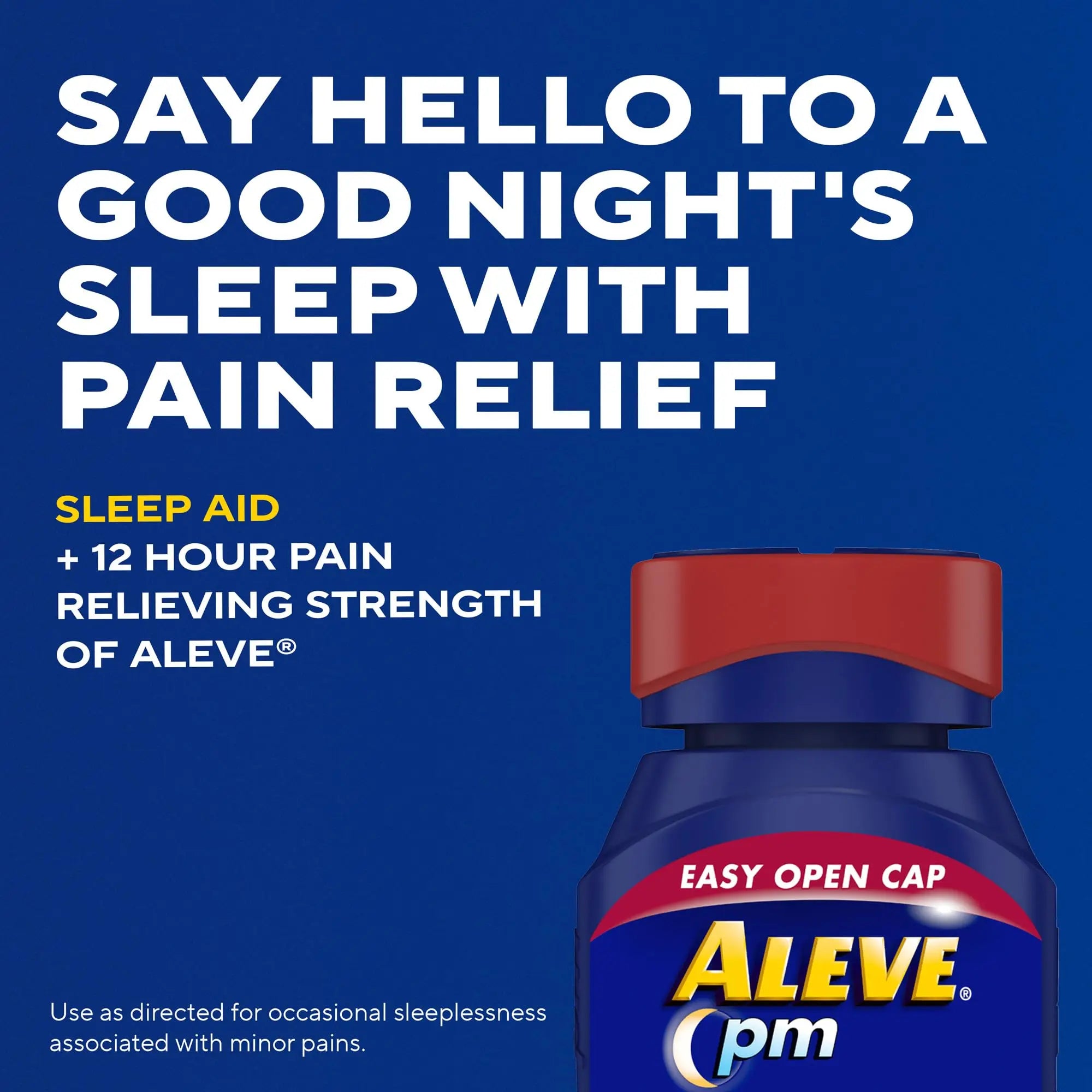Aleve PM Sleep Aid Plus Pain Reliever Caplets, Naproxen Sodium & Diphenhydramine HCl, Nighttime, 120 Count Aleve Au supplements