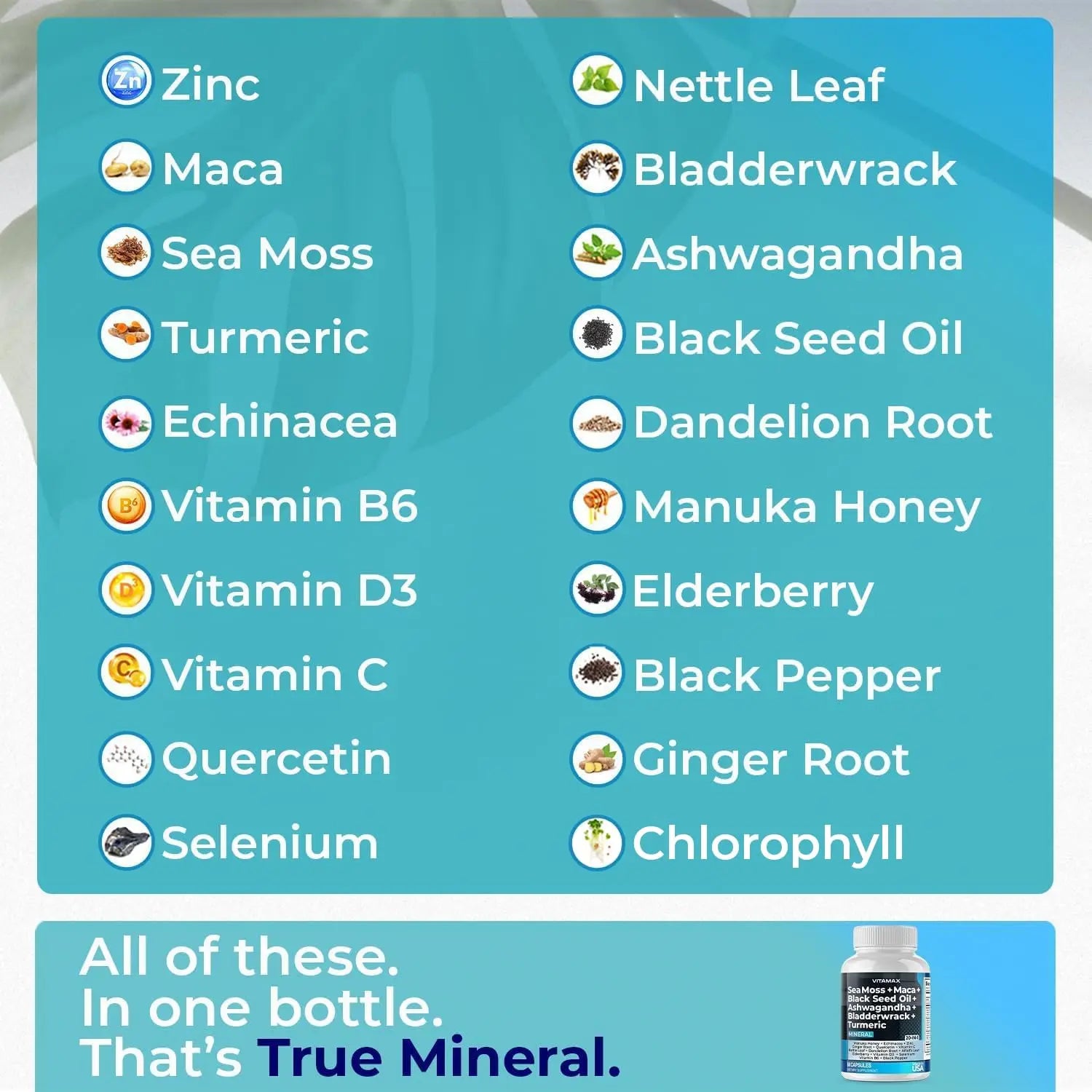 Sea Moss, Maca, Black Seed Oil, Ashwagandha, Bladderwrack, Turmeric Vitamax Au supplements
