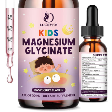 Kids Magnesium Glycinate Sleep Liquid Drops – Sleep & Calm Support with L-Theanine – Melatonin-Free, Sugar-Free Vegan Raspberry Supplement – 2 Bottles, 30ml Each LUCNVEM Au supplements