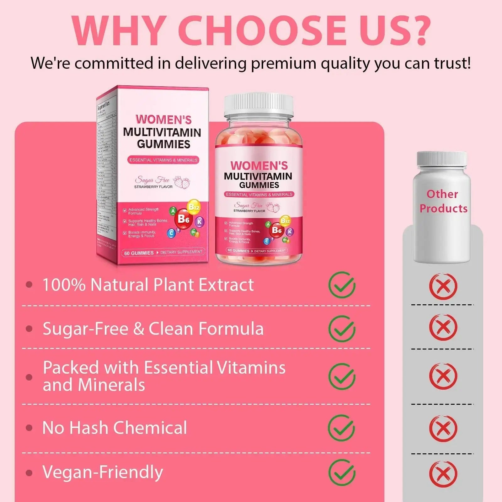 Women's Multivitamin Gummy, Vitamins A, C, D, E, K, B6, and B12 Womens Daily Multivitamin Gummy for Hair,Skin & Nails, Immune Energy Frovetani Au supplements