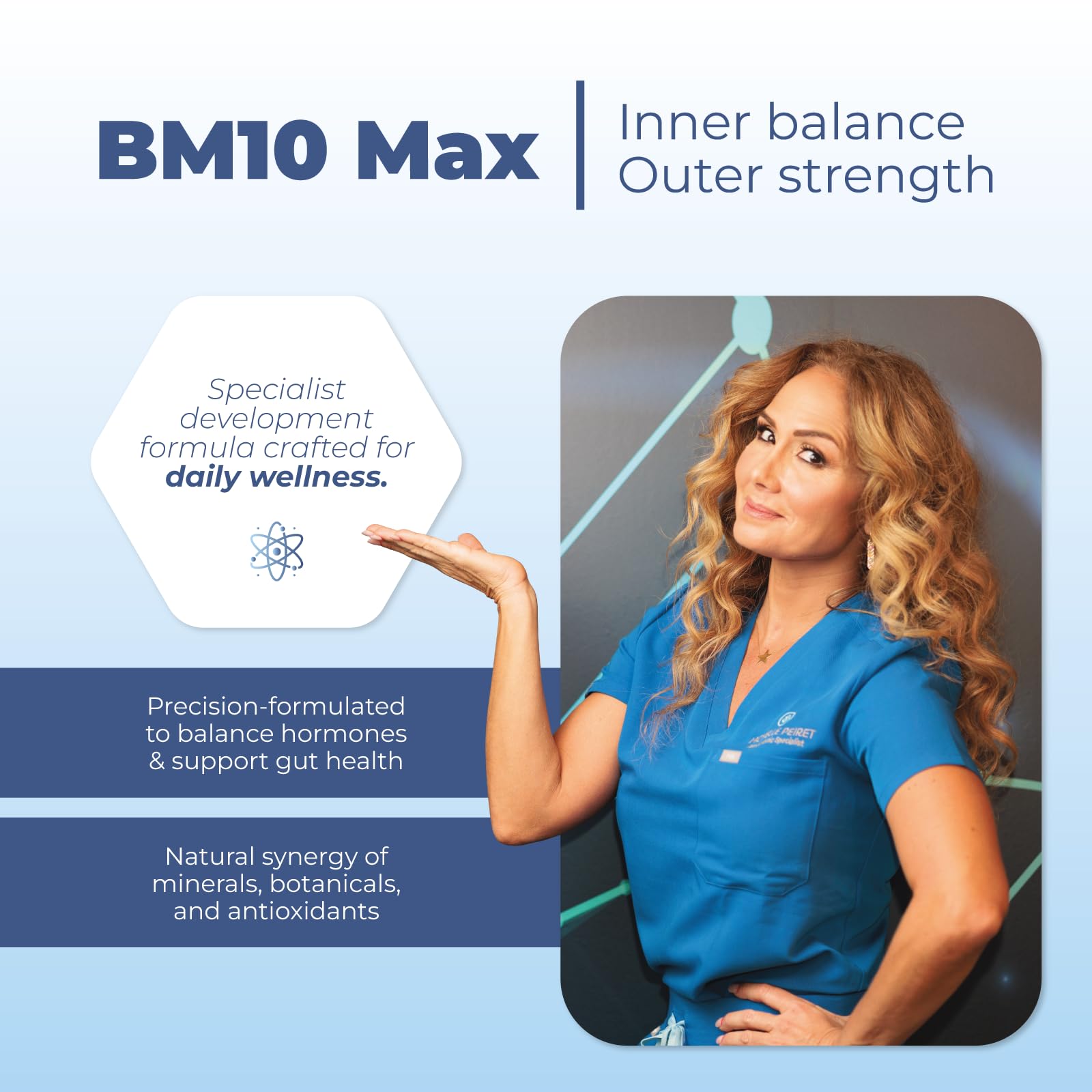 Michelle Peiret BM10 Max | Boron Supplement for Men & Women | Boron Complex with Zinc, Biotin 10,000 mcg, MSM, Silica, Saw Palmetto | Hair Skin & Nails + Trace Mineral Support | 60 Veg Capsules Michelle Peiret Au supplements