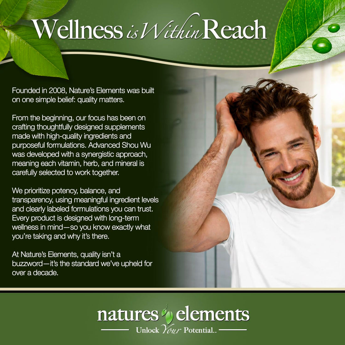 Natures Elements Advanced Shou Wu for Gray Hair – Prepared He Shou Wu for Hair Growth with Biotin, Bioperine, Fo-Ti Root & More – 100% Natural – 60 Tablets – Non-GMO, Gluten-Free Natures Elements Au supplements