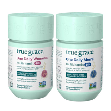 True Grace One Daily Men's Multivitamin 40+ (30 Vegan Tablets) + One Daily Women’s Multivitamin 40+ (30 Vegan Tablets) True Grace Au supplements