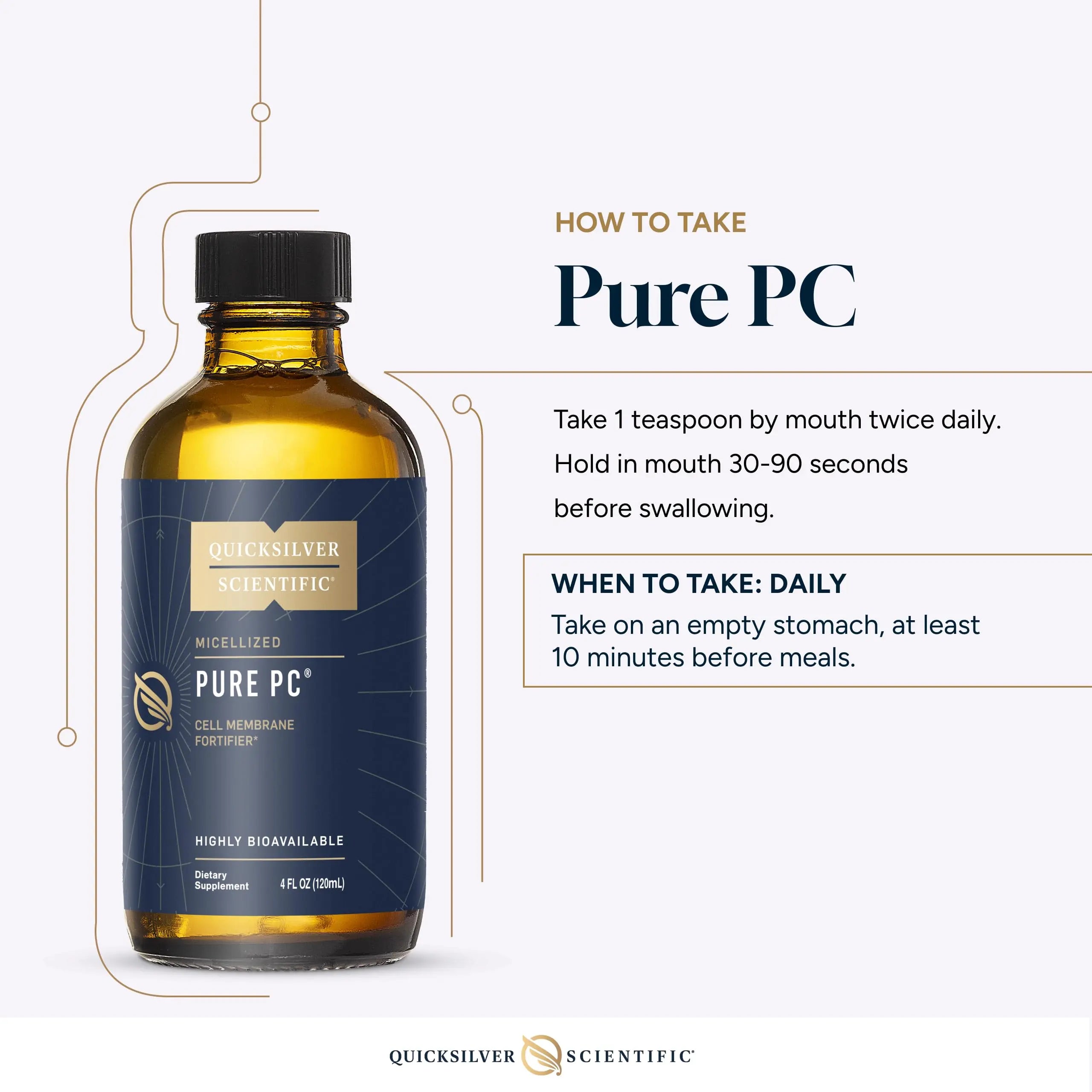 Quicksilver Scientific Micellized Pure PC - Phosphatidylcholine Liquid Supplement to Support Cellular & Liver Health - Superior Liposomal Absorption - Non-GMO Supportive Brain Supplement (4oz /120ml) Quicksilver Scientific Au supplements
