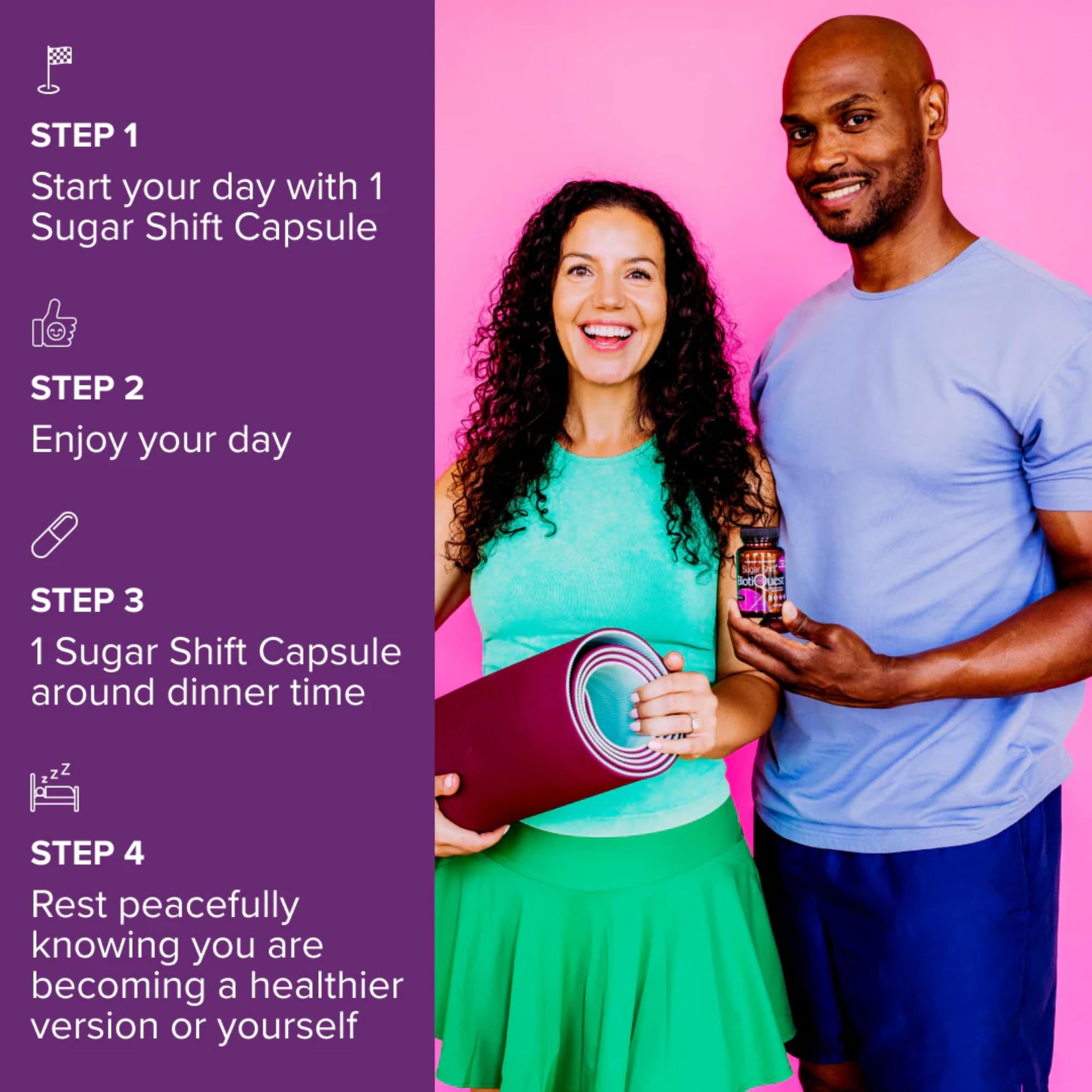 BiotiQuest Sugar Shift Probiotic | Helps Decrease Sugar & Carb Cravings and Supports Digestive Balance | 22 Billion CFU | Non-GMO, Gluten-Free, & Vegan | 60 Servings BiotiQuest Au supplements