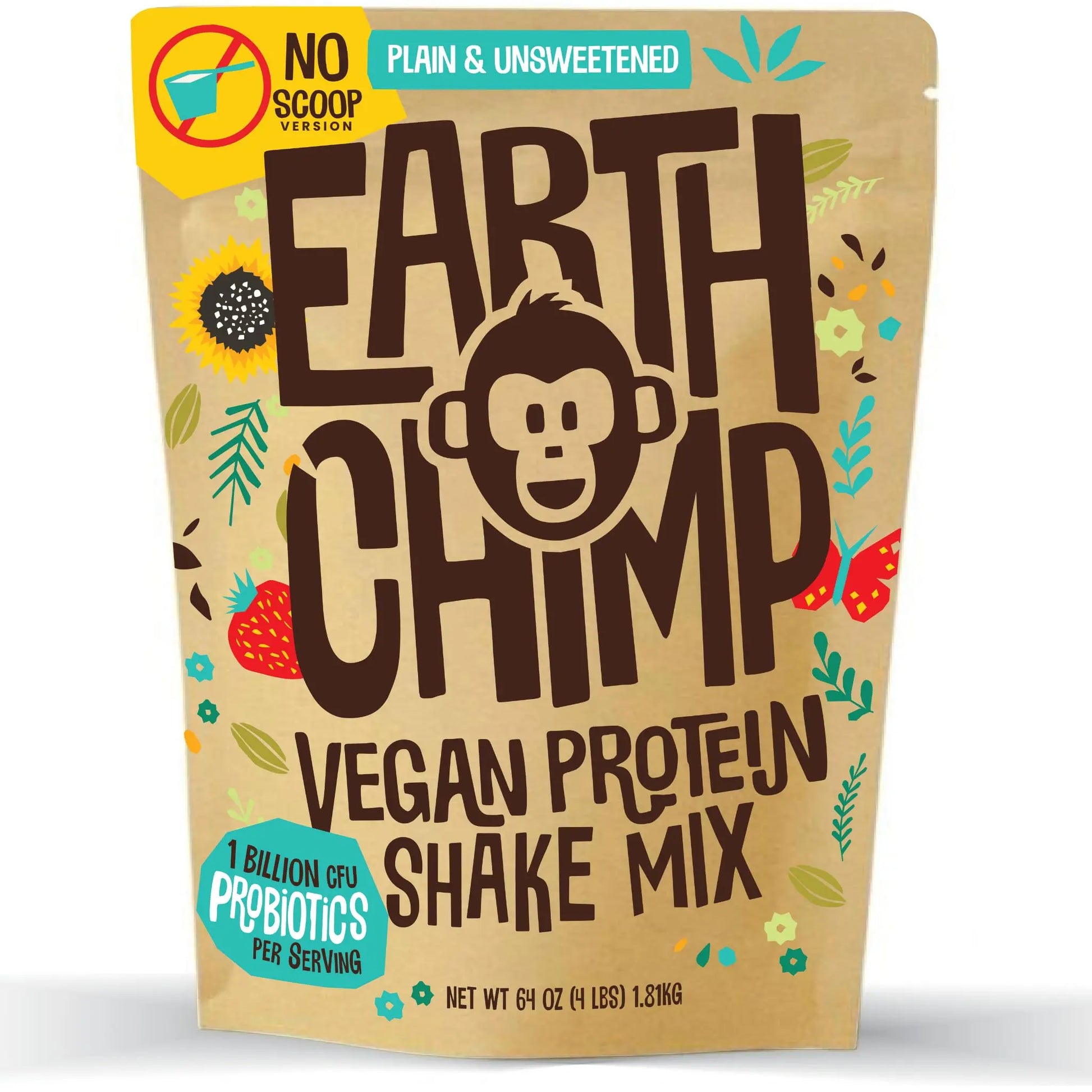 EarthChimp Organic Vegan Protein Powder - with Probiotics - Non GMO, Dairy Free EarthChimp Au supplements