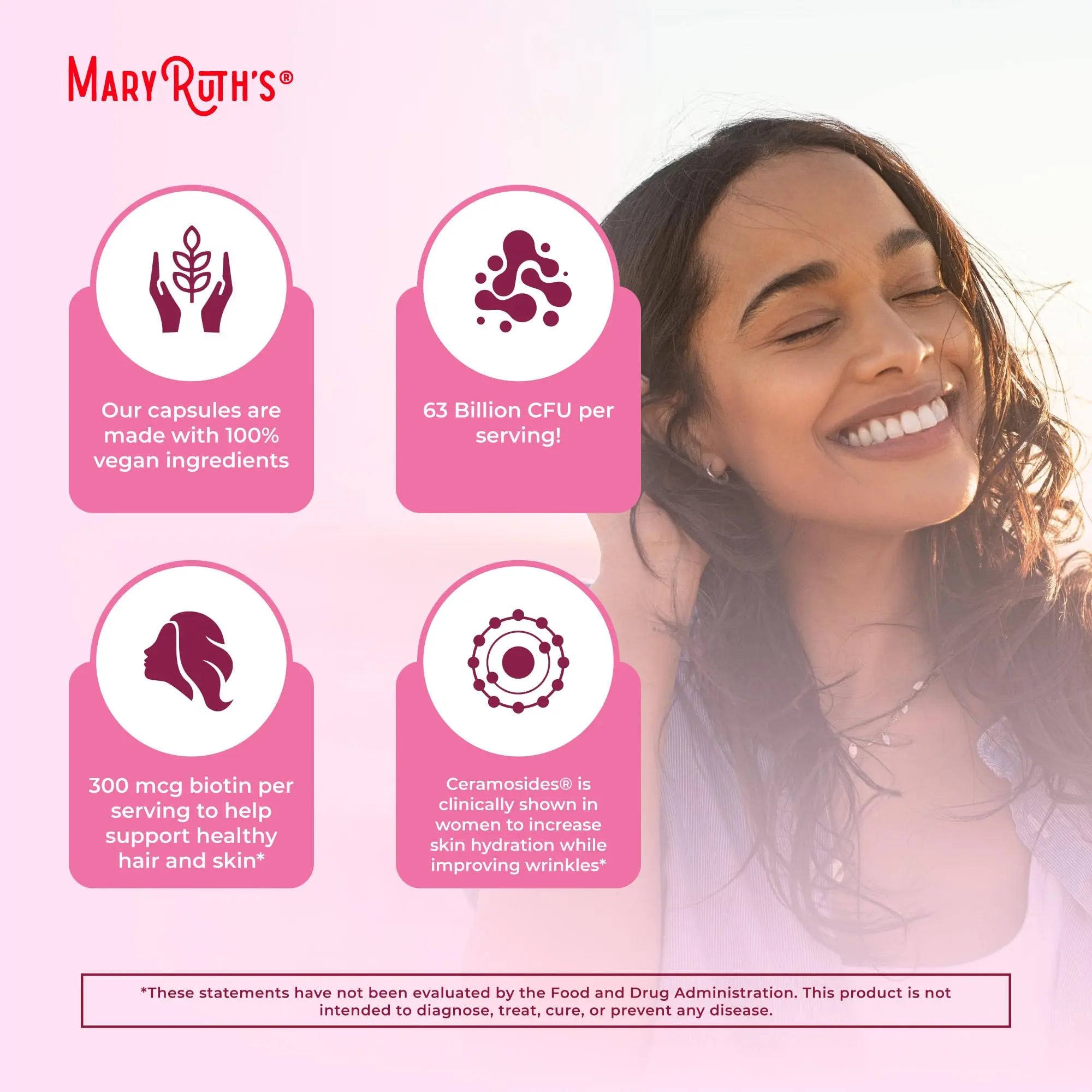 MaryRuth Organics Probiotic Beauty Capsules | Vegan Collagen Support | Anti Aging | Gut Health | Hair Skin and Nails Vitamins | Skin Care MARYRUTH'S Au supplements
