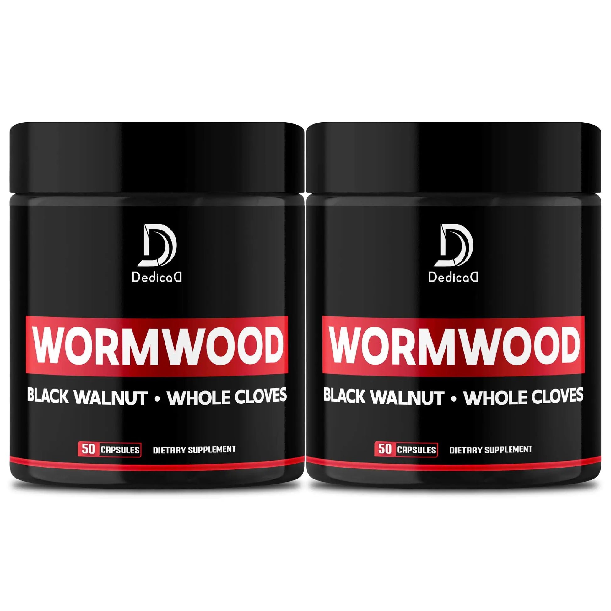 DEDICAD Wormwood Capsules - 12 Herbs Blended Black Walnut, Cloves, Ginger, Turmeric, Cinnamon, Apple, Quassia - 2 Packs 50 Capsules DEDICAD Au supplements