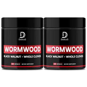 DEDICAD Wormwood Capsules - 12 Herbs Blended Black Walnut, Cloves, Ginger, Turmeric, Cinnamon, Apple, Quassia - 2 Packs 50 Capsules DEDICAD Au supplements