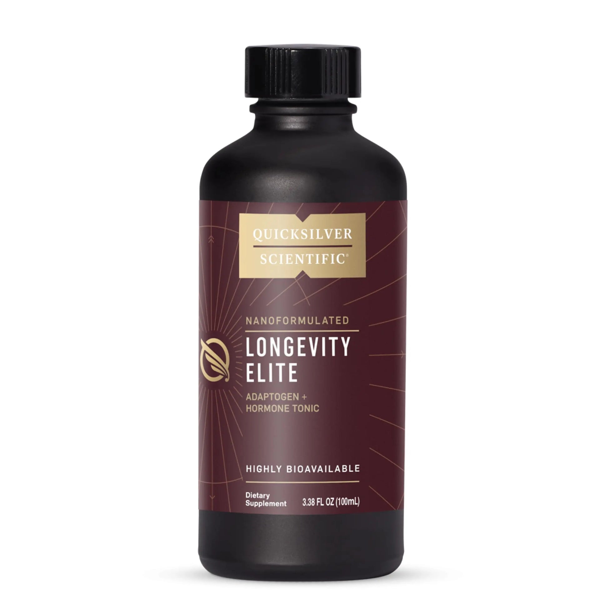 Quicksilver Scientific Longevity Elite - Liposomal Adaptogen + Pregnenolone Tonic - Herbal Supplements Designed for Age Optimization Support While Targeting AMPK, Sirtuins + Telomeres (100ml) Quicksilver Scientific Au supplements
