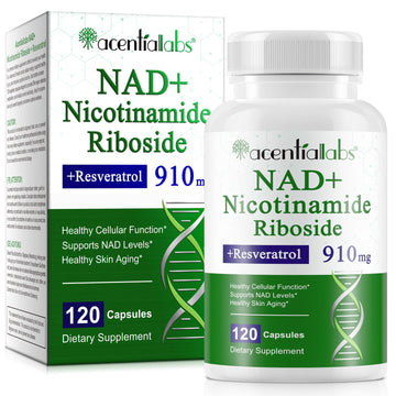 XINSZLIN NAD Supplement, NAD Nicotinamide Riboside Resveratrol 910mg, High Purity NAD Supplement for Healthy Cellular Function, Supports NAD Levels Healthy Skin Aging Dietary Supplement 120 Capsules XINSZLIN Au supplements