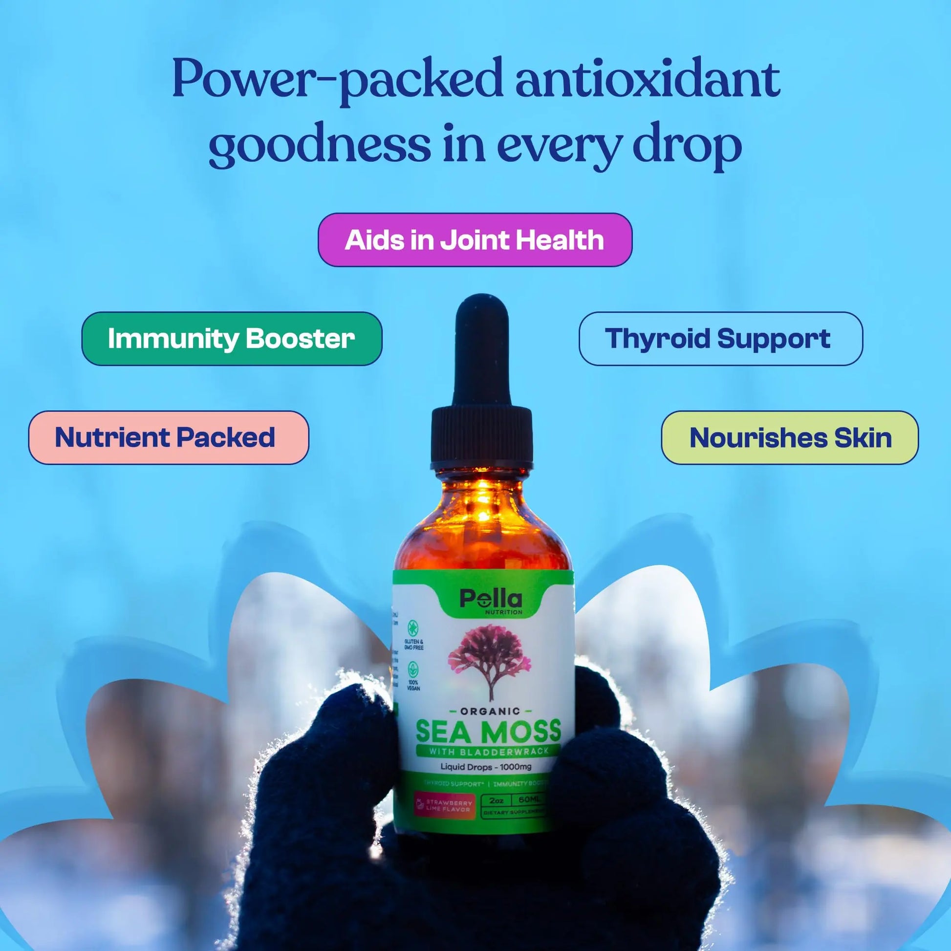Organic Sea Moss Drops - 1000mg Irish Sea Moss - 4X Stronger than Sea Moss Gel Pella Nutrition Au supplements