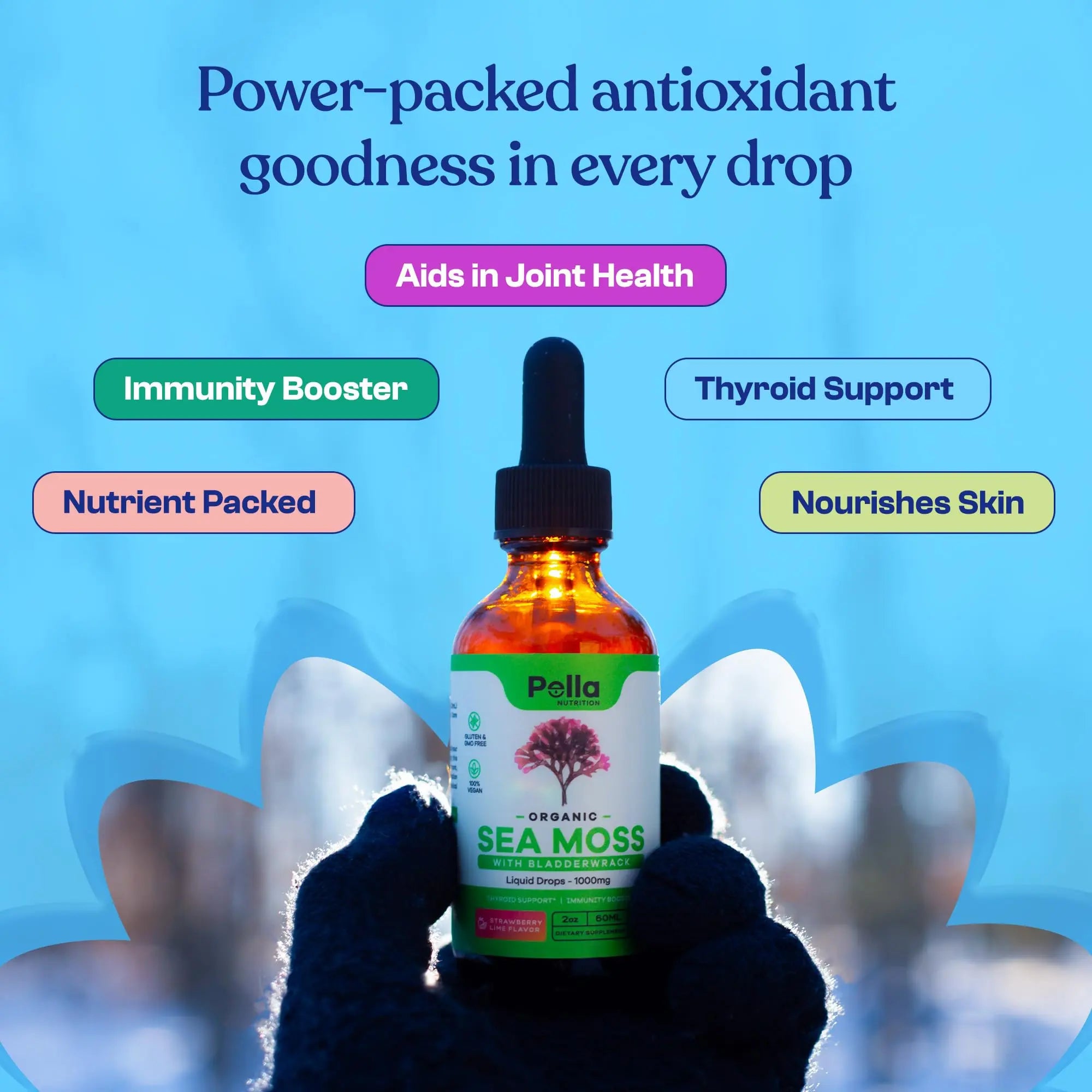 Organic Sea Moss Drops - 1000mg Irish Sea Moss - 4X Stronger than Sea Moss Gel Pella Nutrition Au supplements