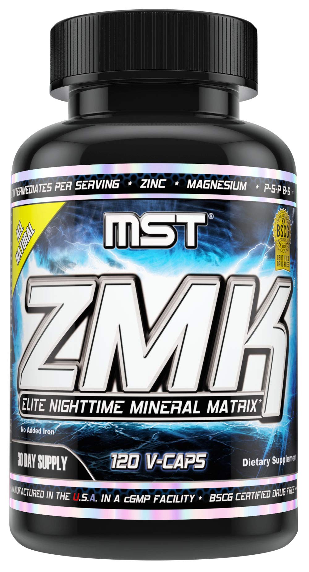 MST ZMK (Zinc & Magnesium as Krebs Chelates (as Citrate, Fumarate, Malate, Succinate, Alpha-Keto-Glutarate. With Mineral Support Blend & Trace Minerals. Support ATP, Sleep, Muscle Recovery, 120 V Caps MST Au supplements
