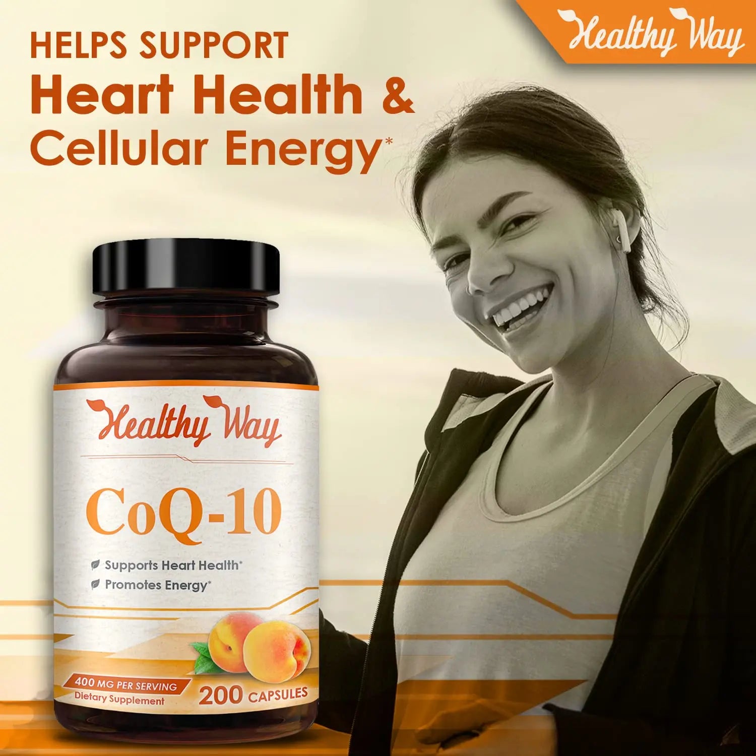 Healthy Way CoQ10 400mg 200 Capsules Non-GMO HealthyWayRx Au supplements