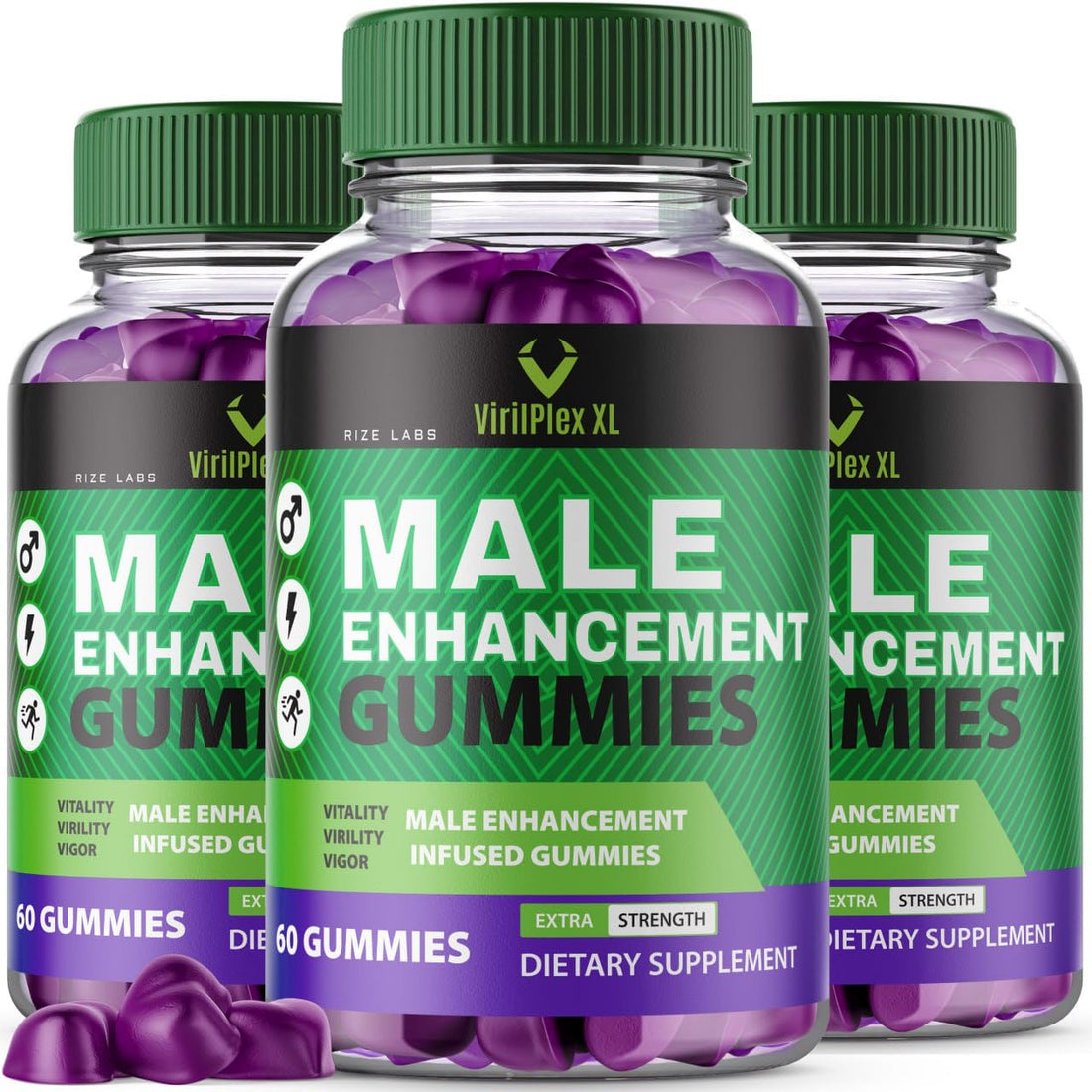rize labs VirilPlex XL Male Performance Gummies, Premium Formula for Health and Well-Being for Men, Gummys to Deliver Maximum Performance Benefits - Pack of 3(180 Gummies) rize labs Au supplements