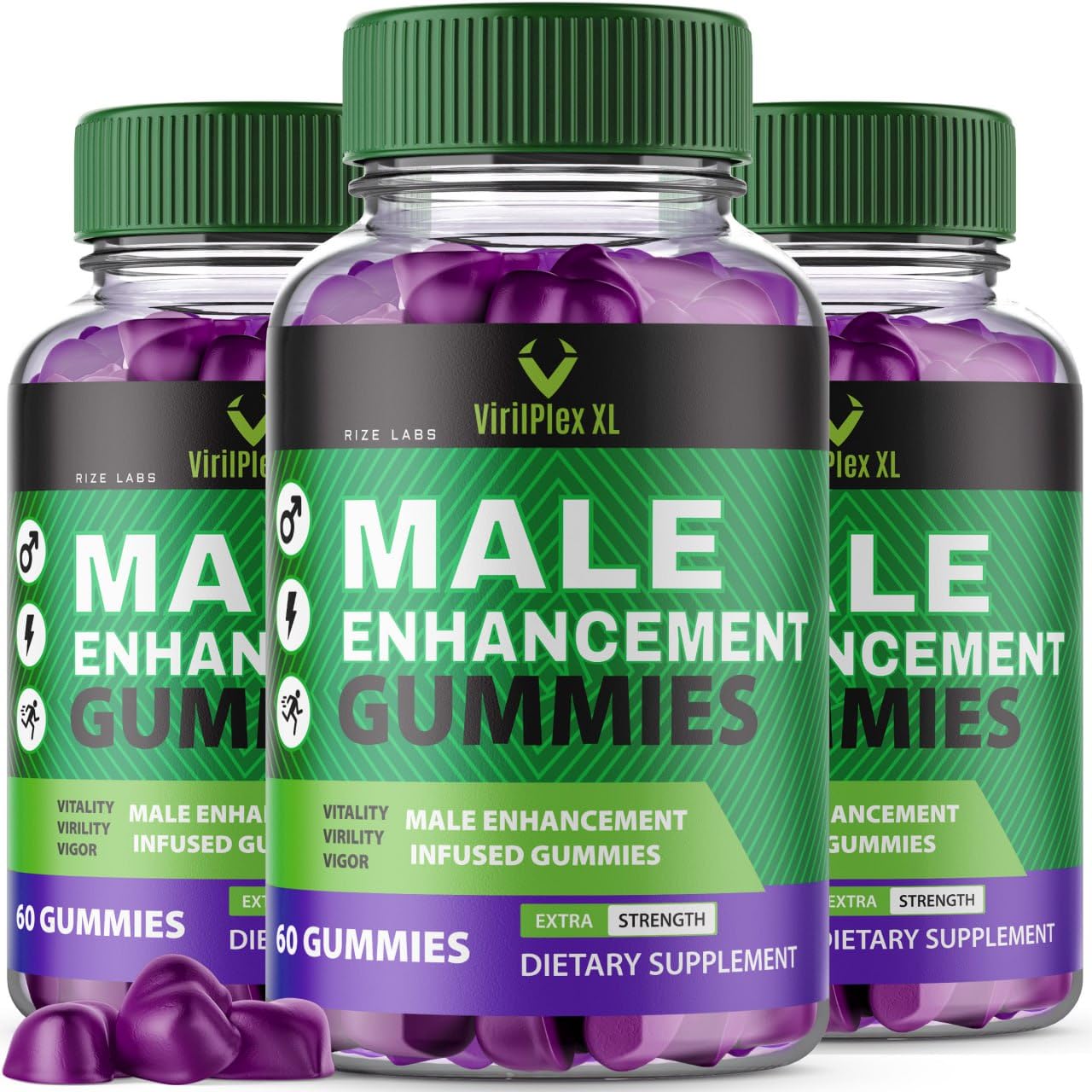 rize labs VirilPlex XL Male Performance Gummies, Premium Formula for Health and Well-Being for Men, Gummys to Deliver Maximum Performance Benefits - Pack of 3(180 Gummies) rize labs Au supplements