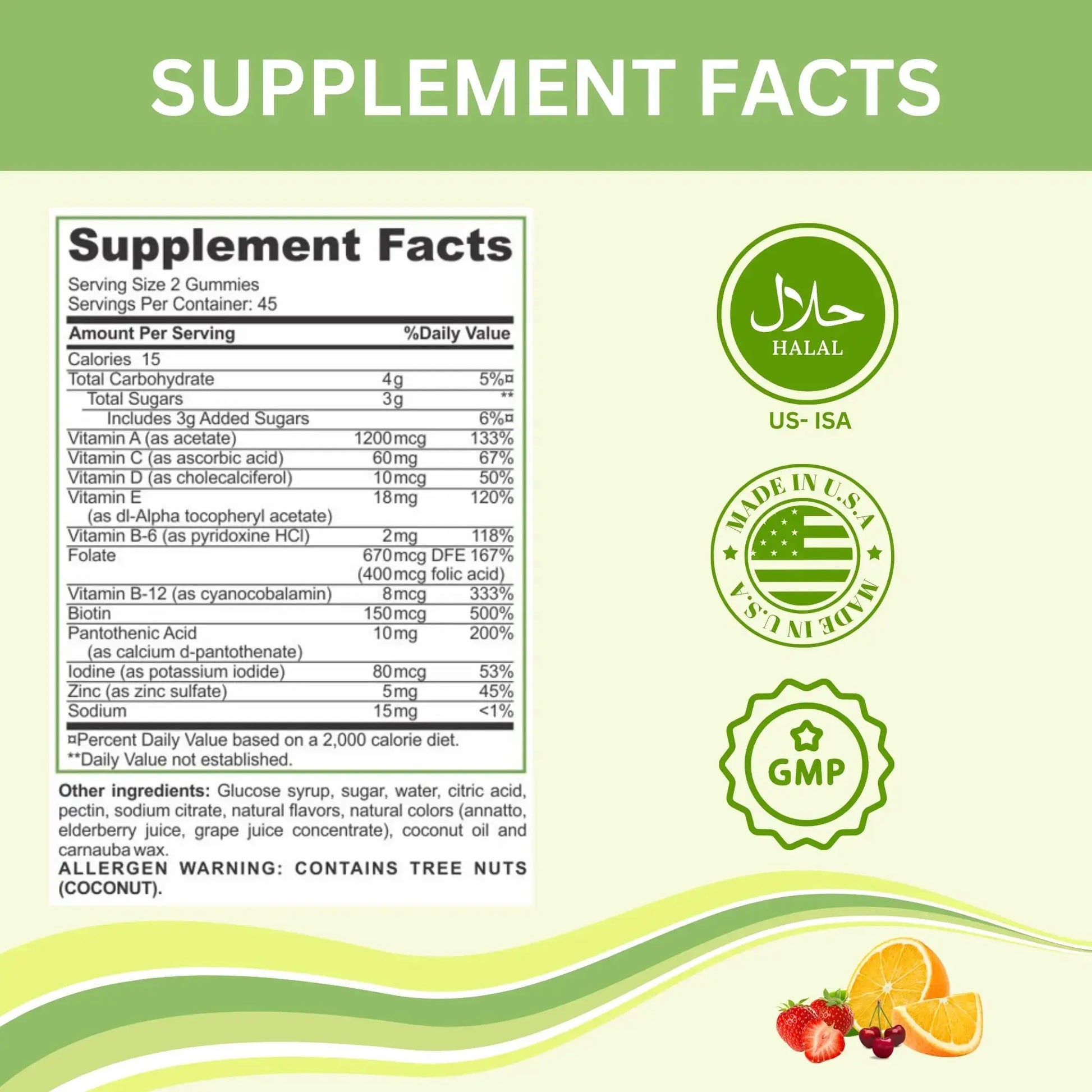 Greenfield Nutritions Halal Multivitamins for Adults | 90 Halal Vitamins for Women & Men | All Essential Gelatin Free Halal Gummy Vitamin, Mineral GREEN FIELD NUTRITIONS Au supplements