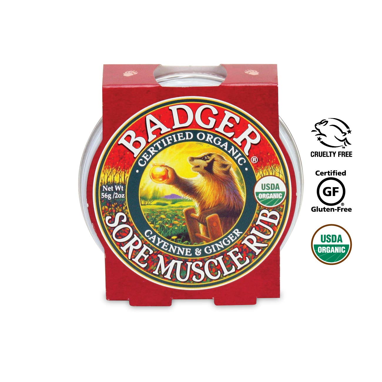 Badger Sore Muscle Rub Tin, Cayenne & Ginger, 2 oz (1 Pack) Badger Au supplements