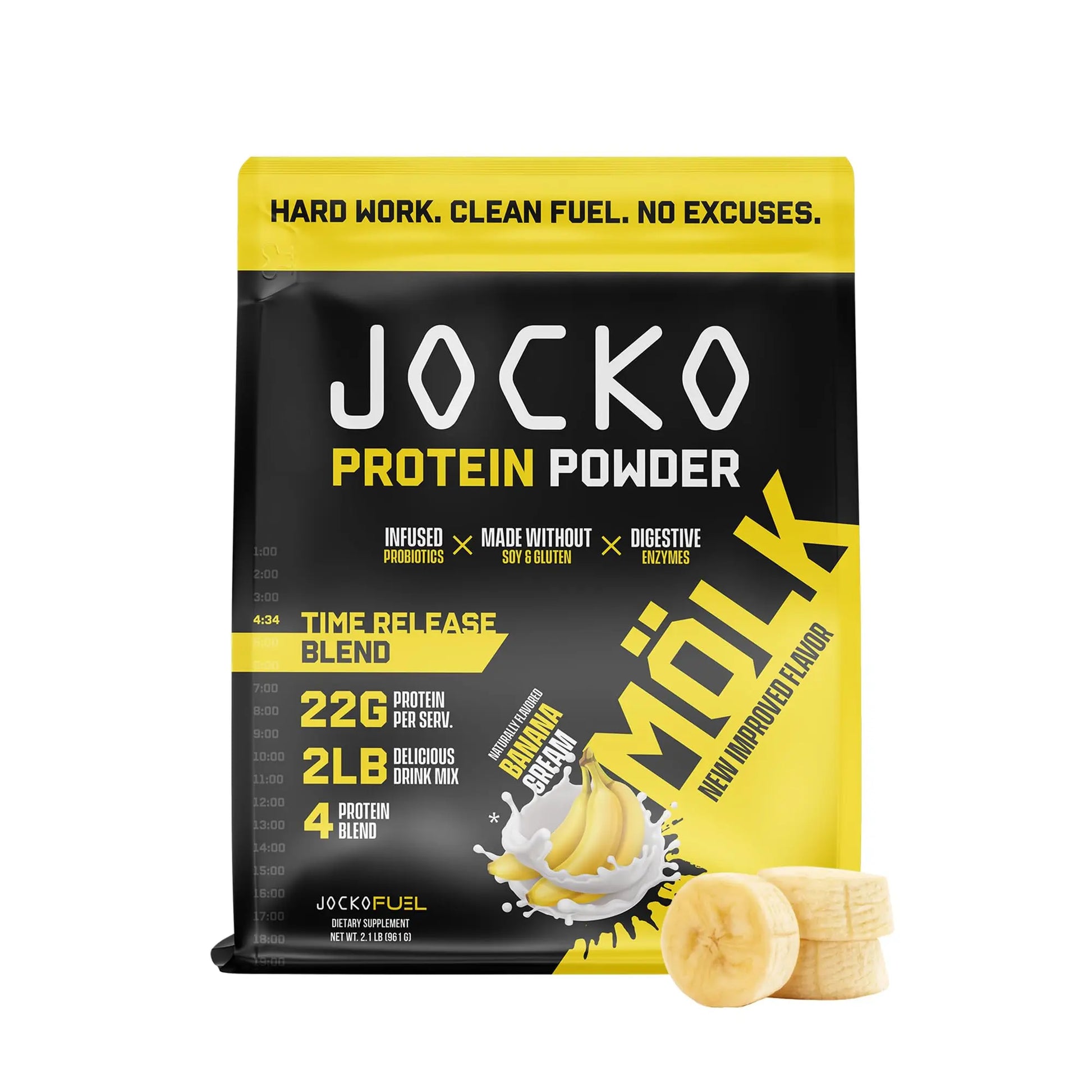 Jocko Mölk Whey Protein Powder (Banana Cream) - Keto, Probiotics, Grass Fed, Digestive Jocko Fuel Au supplements
