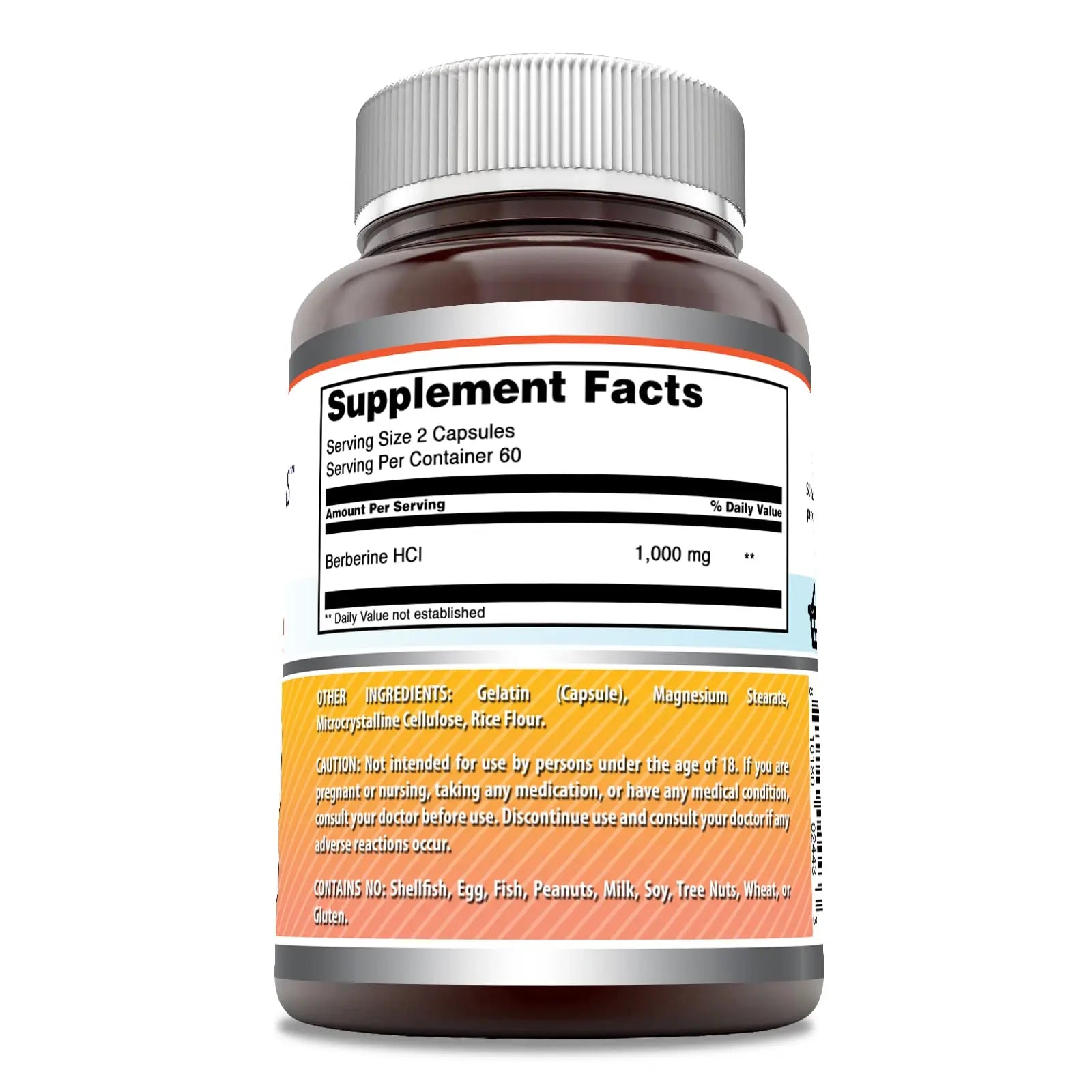 Amazing Formulas Berberine 1000mg Per Serving 120 Capsules Supplement | Non GMO Amazing Nutrition Au supplements