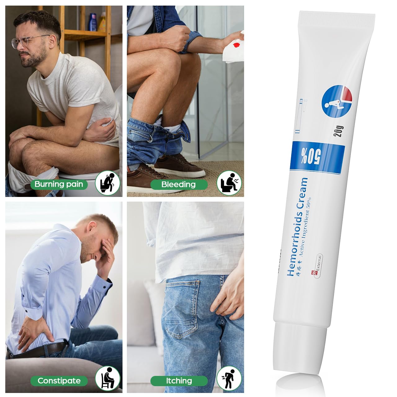 NXHMSWYG Hemorrhoid Cream, Fissure Ointment Body Care Cream Helps to Relieve Pain&Reduce Burning for Men and Women (2pcs) NXHMSWYG Au supplements