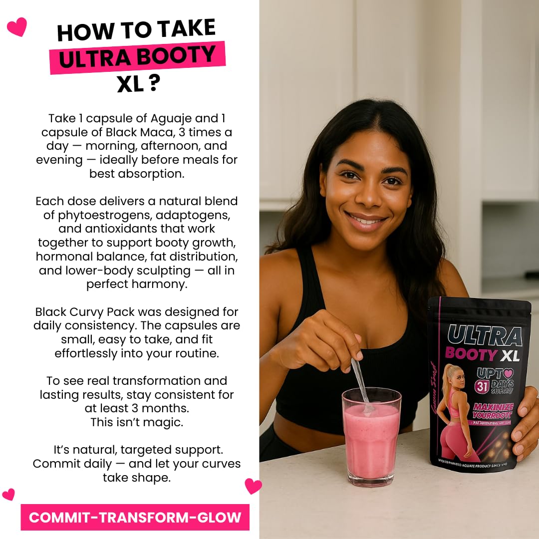 Curvy Fruit Maximum Booty Growth – Ultra Booty Powder with Aguaje + Black Maca – Glute Volume Supplement for Women Curvy Fruit Au supplements