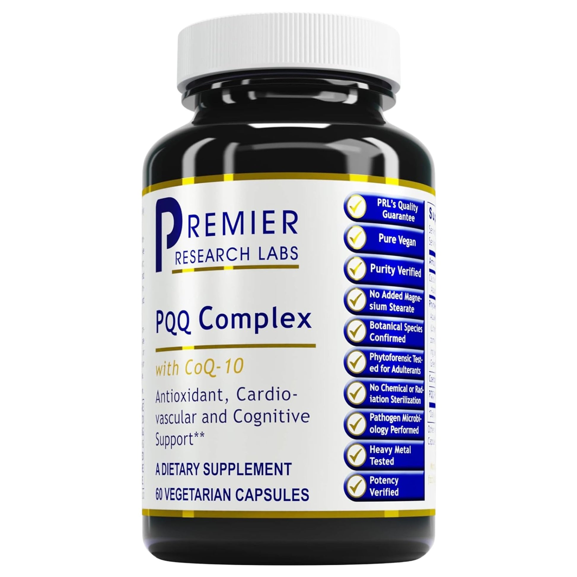 Premier Research Labs Premier PQQ Complex with CoQ10 - Coenzyme Q10, Co Q 10 Supplement with Pyrroloquinoline Quinone (PQQ) for Antioxidant, Brain & Heart Support - 60 Vegetarian Capsules Premier Research Labs Au supplements