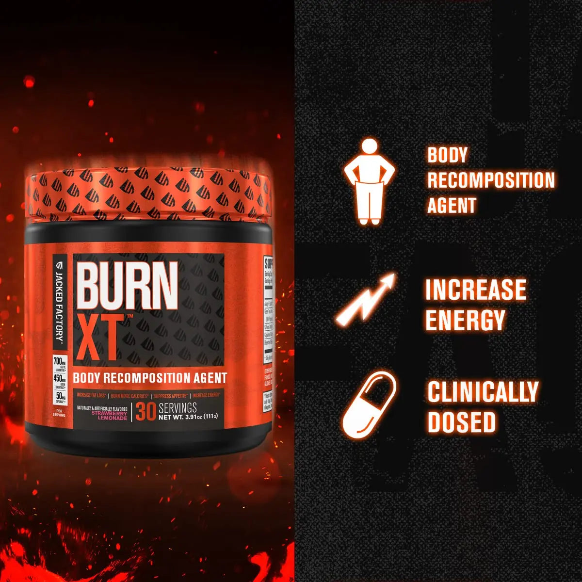Burn-XT Powder for Men & Women - Improve Focus & Increase Energy Jacked Factory Au supplements
