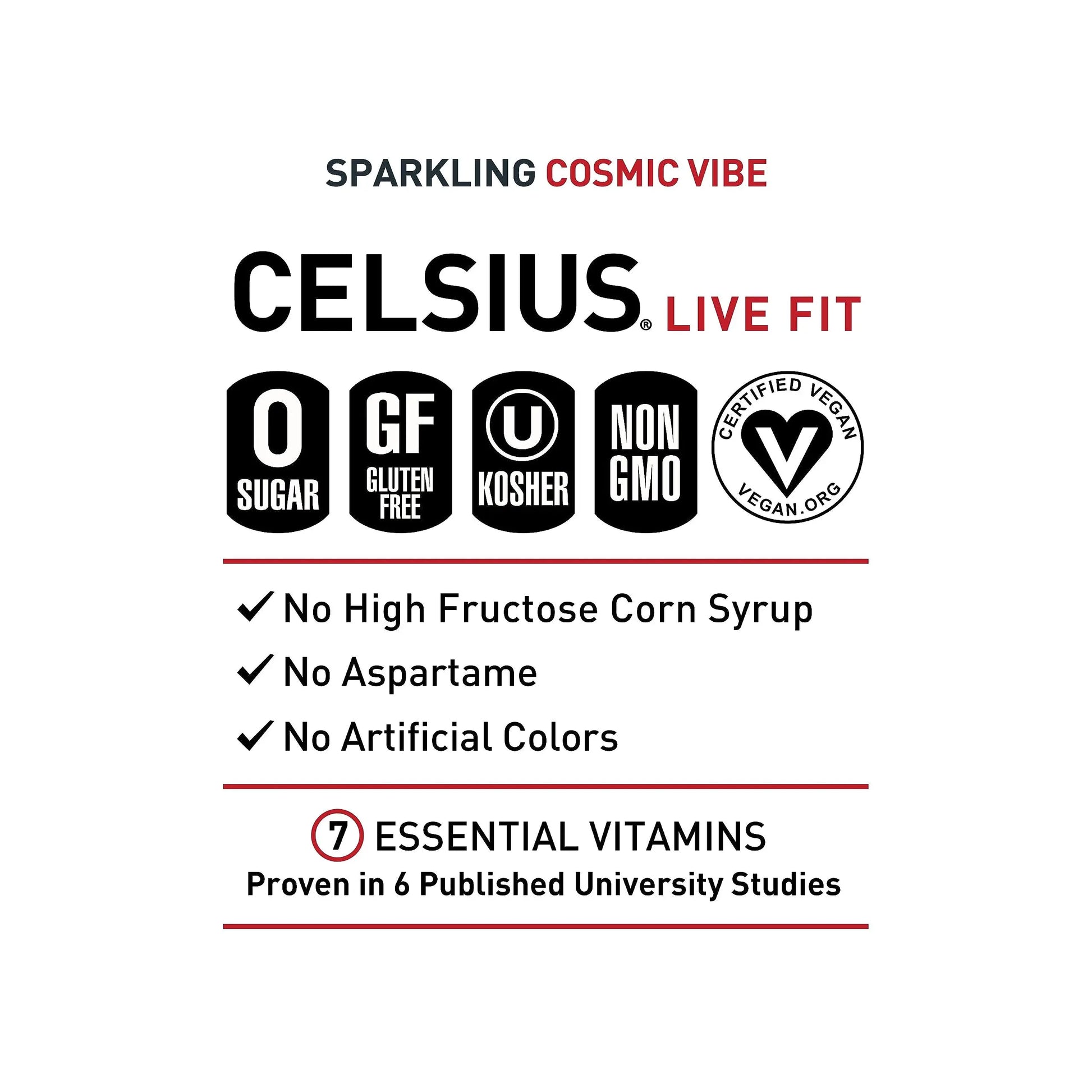 CELSIUS Sparkling Cosmic Vibe, Functional Essential Energy Drink 12 Fl Oz (Pack of 12) CELSIUS Au supplements
