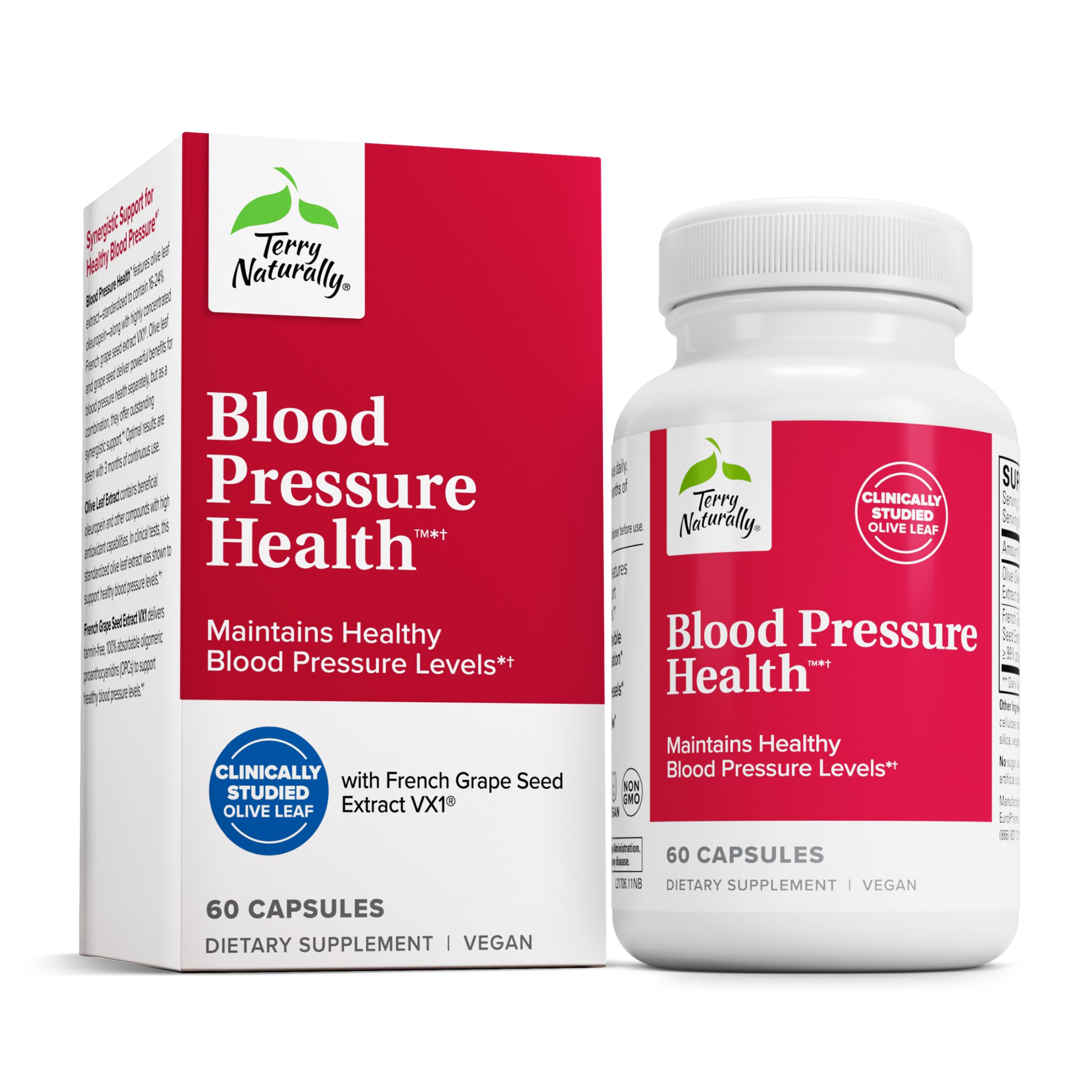 Terry Naturally Blood Pressure Health - Healthy Blood Flow & Circulation Support Supplement - Heart Health Supplement with Antioxidants - Cardiovascular Support - 60 Capsules Terry Naturally Au supplements