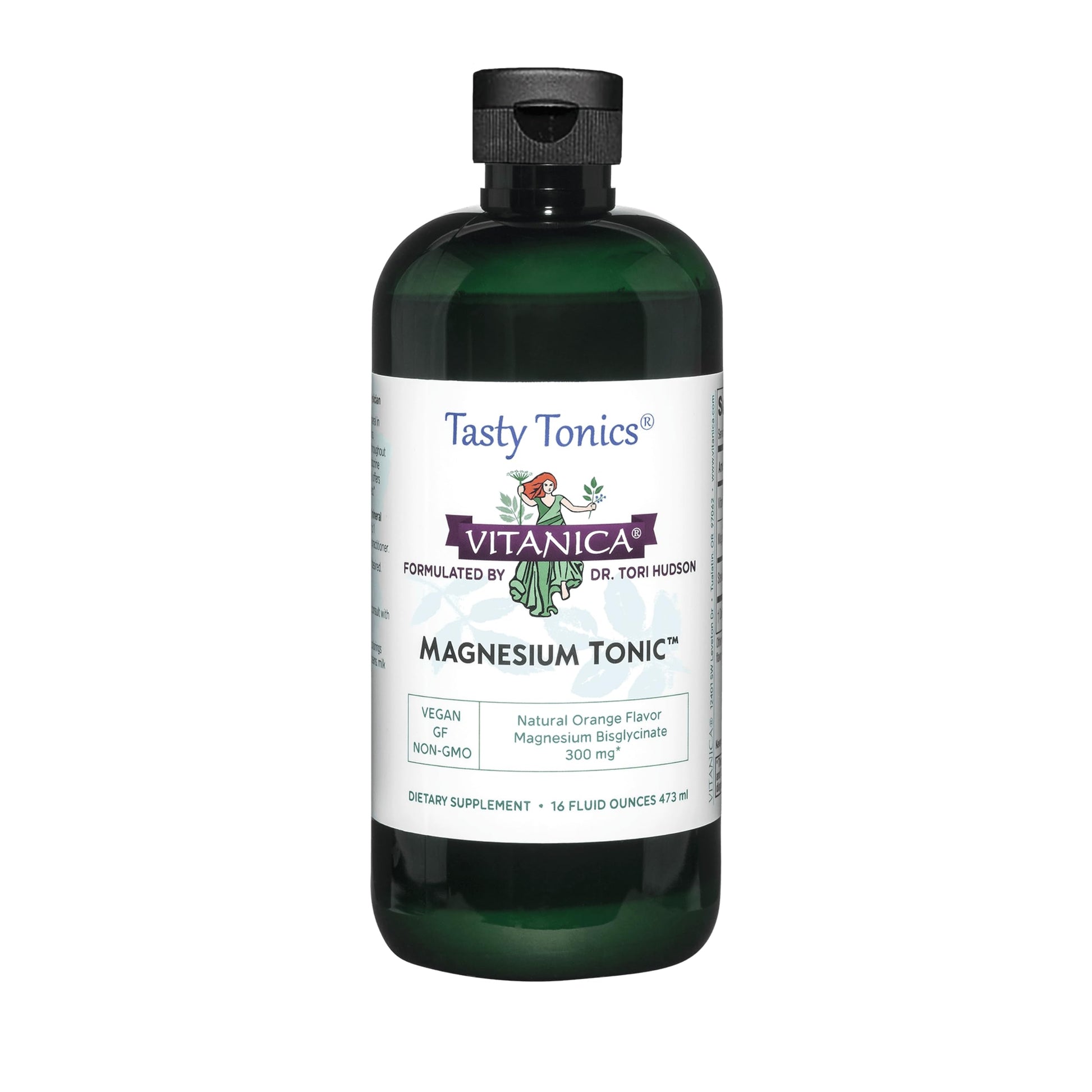 Vitanica Magnesium Tonic, Liquid Magnesium Bisglycinate Chelate 300 mg with Vitamin B6, Dr Formulated Supplement, Orange Flavor, Vegan, Gluten Free and Non-GMO,16 fl oz Vitanica Au supplements
