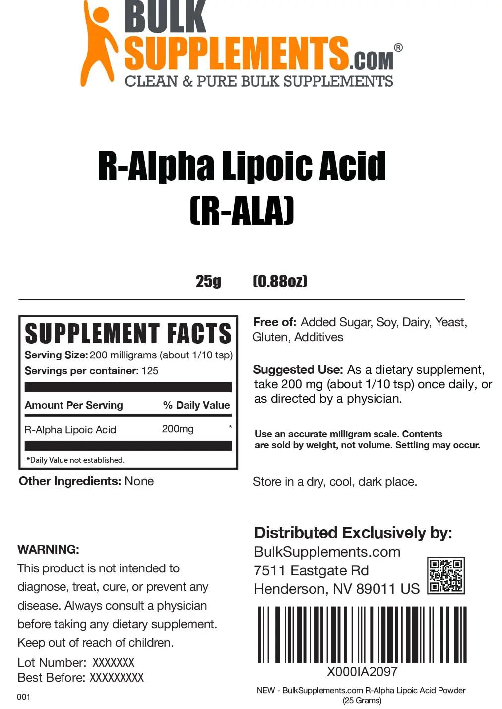 BULKSUPPLEMENTS.COM R-Alpha Lipoic Acid Powder - ALA Supplement, R Alpha Lipoic BULKSUPPLEMENTS.COM Au supplements