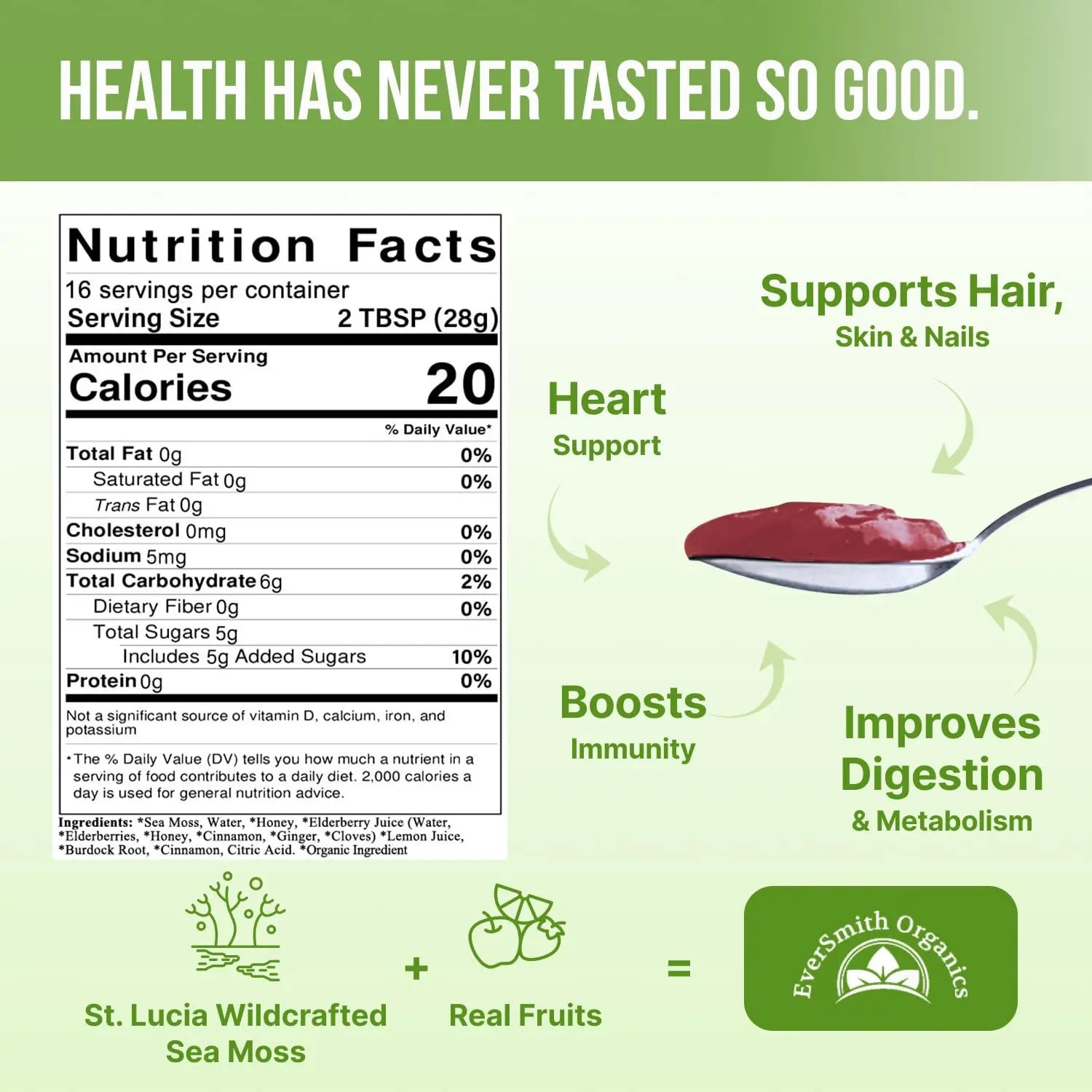 EverSmith Organics - Wildcrafted Irish Sea Moss Gel | Made in USA | Rich in Vitamins EverSmith Organics Au supplements