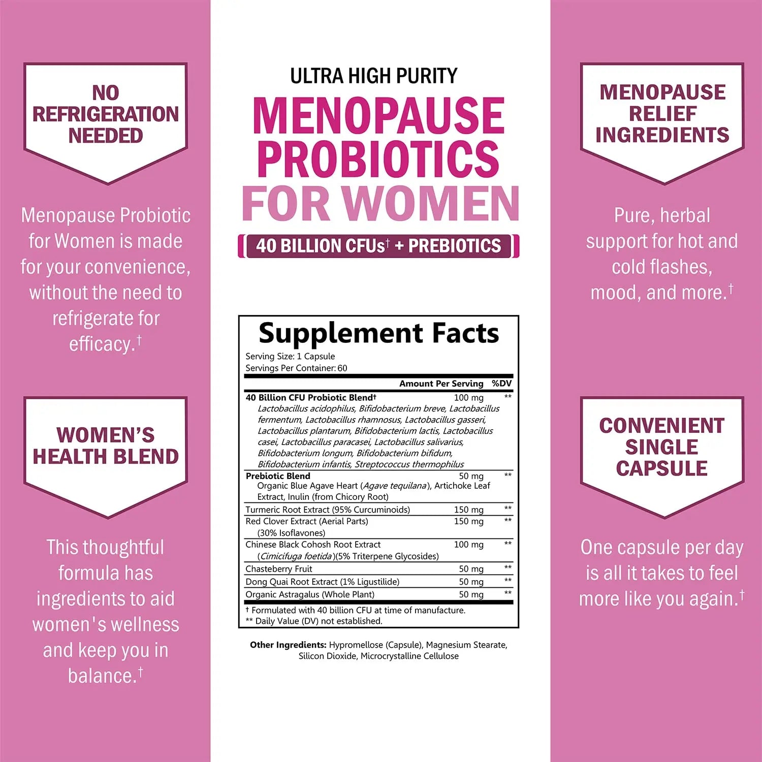 Menopause Support Probiotics for Women - Unique Menopause Relief for Hot Flashes BioSchwartz Au supplements