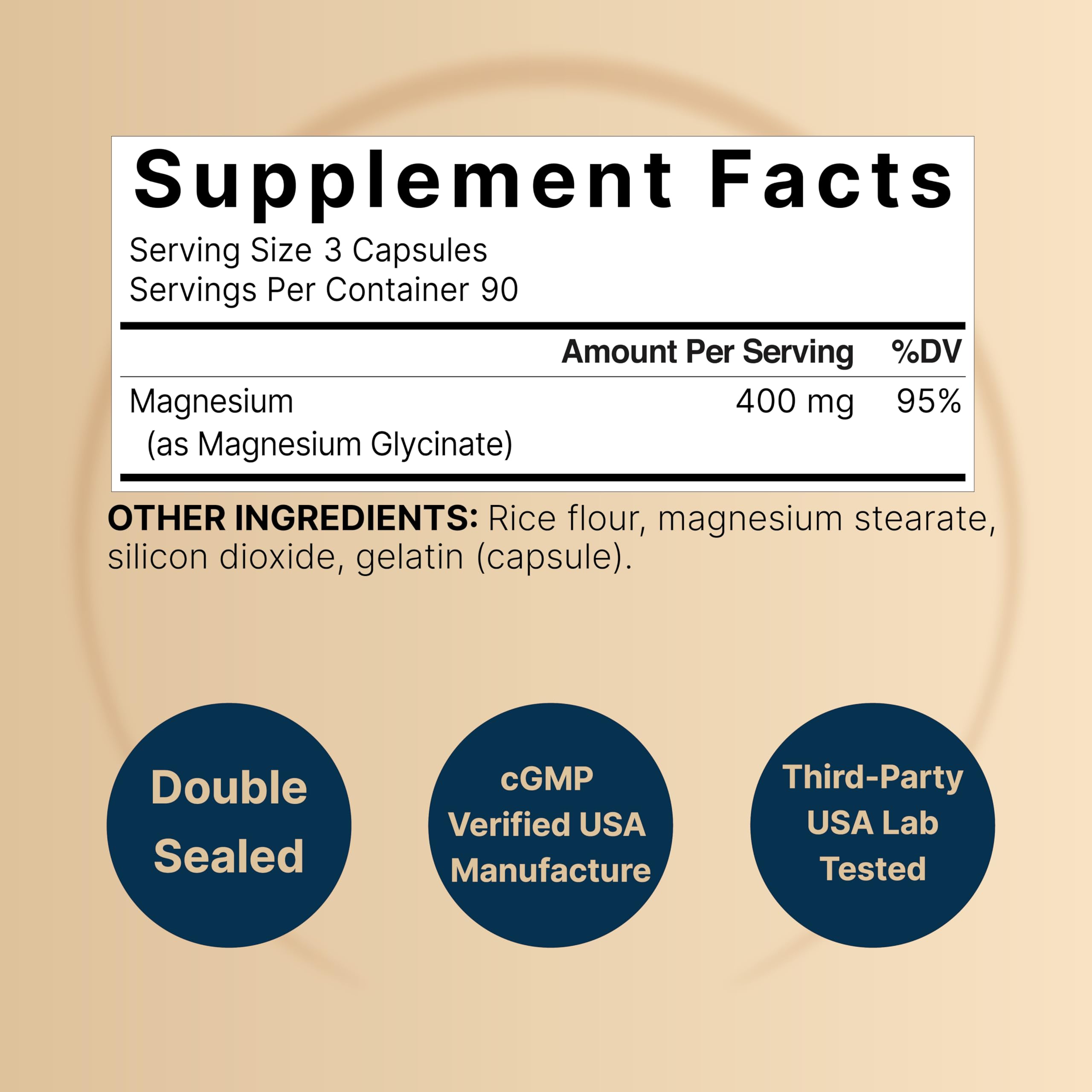 NatureBell Magnesium Glycinate 400mg Elemental, 270 Capsules | 100% Chelated for High Absorption | Supports Muscle, Bone & Heart Health | Non-GMO, Gluten-Free, Vegan NatureBell Au supplements