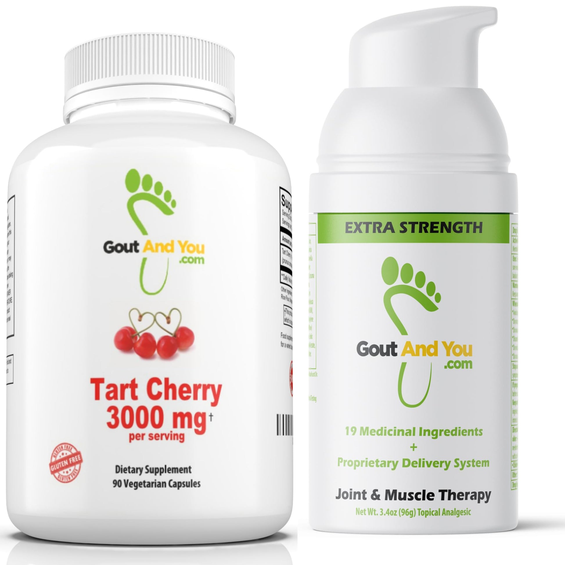 Bundle of Tart Cherry Extract and Extra Strength Mobility Cream Gout and You Au supplements