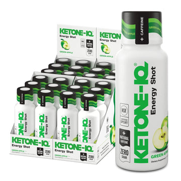 Ketone-IQ Ketone Energy Shots - 100mg Green Tea Caffeine, 5g Exogenous Ketones, and B Vitamins - 24 On The Go Caffeine Shots - Fast Acting Energy Drink (Green Apple) Ketone-IQ Au supplements