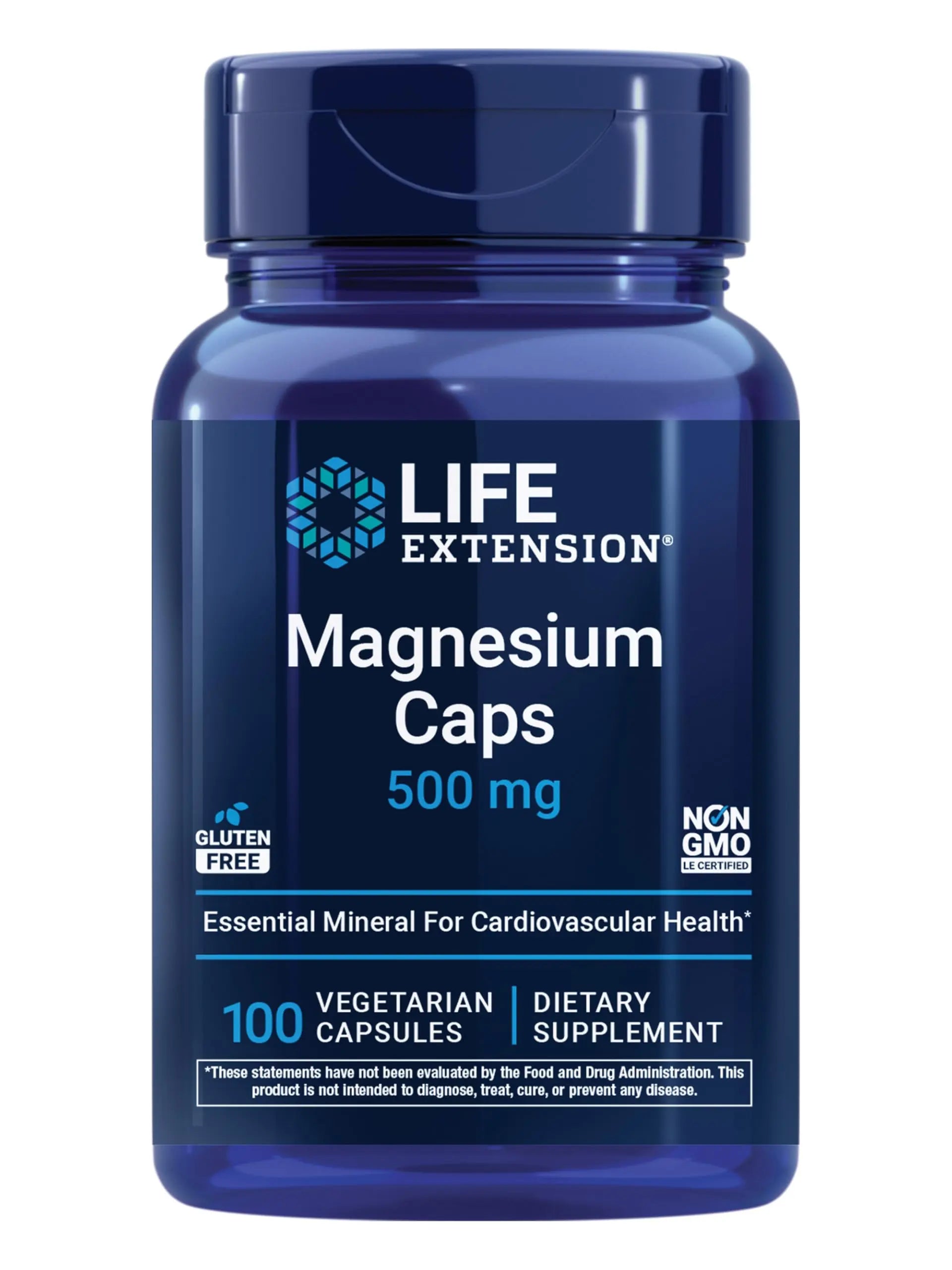 Life Extension Magnesium Caps, 500 mg, Magnesium Oxide, Citrate, and Succinate, Heart Health, Healthy Bones, Metabolism Support, 100 Vegetarian Capsules Life Extension Au supplements