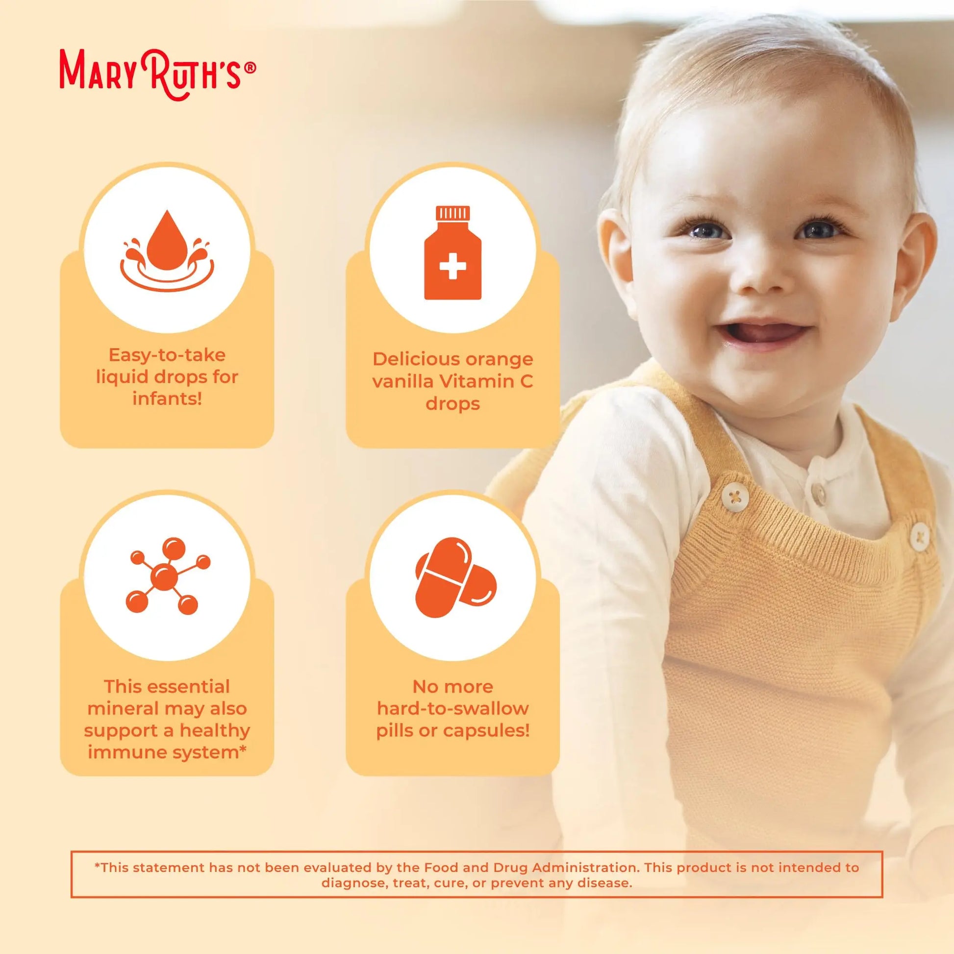 MaryRuth Organics Infant & Baby Vitamin C Supplement | USDA Organic Vitamin C Liquid Drops for Infants | Ages 6-12 Months | Immune Support | Overall Health | Vegan | Non-GMO | Gluten Free | 2 Fl Oz MARYRUTH'S Au supplements