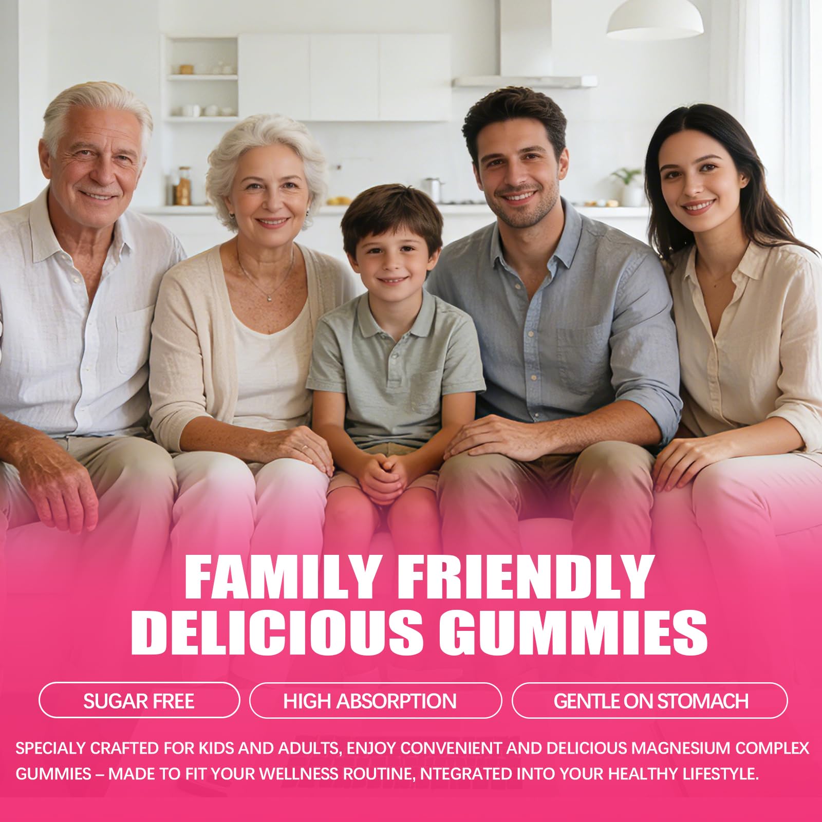 CNFHDI Magnesium Glycinate Gummies 600mg, 120 Counts Chews Sugar Free Magnesium Gummies for Adults & Kids with Calcium, Zinc & CQ10, Potassium Supplements for Zzz, Brain, Muscle & Relax CNFHDI Au supplements