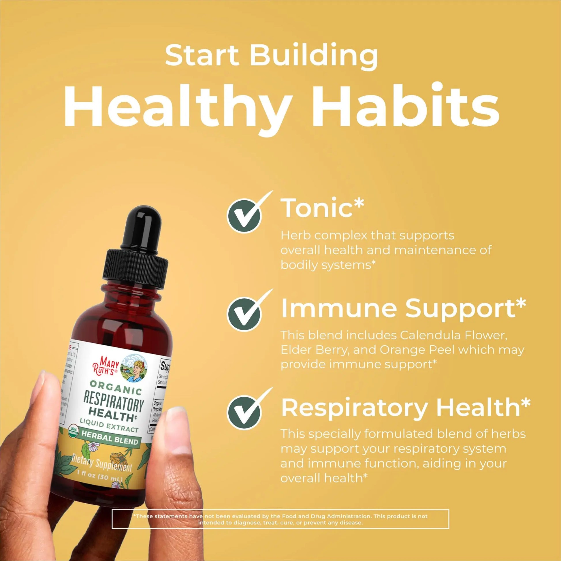 MaryRuth Organics USDA Organic Respiratory Health Liquid Drops with Mullein Leaf | Marshmallow Root & Elderberry | Mullein Drops for Lungs Herbal Blend | Immune Support Supplement | Vegan | 1 Fl Oz MARYRUTH'S Au supplements