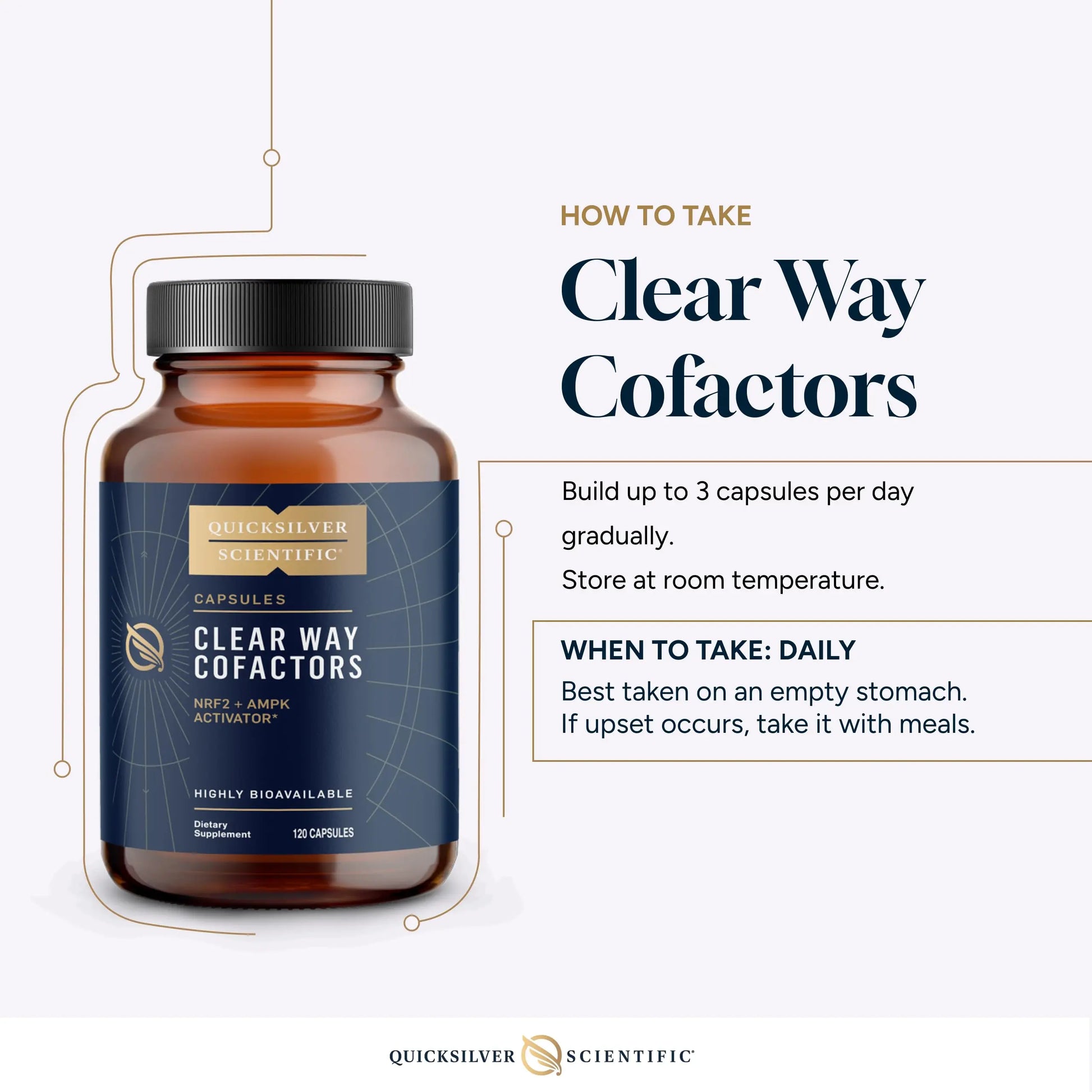 Quicksilver Scientific Clear Way Cofactors - Body Detox Cleanse Support with Vitamin B1, Dandelion Extract, Quercetin & Nattokinase Enzyme - Antioxidant Cleanse to Support Gut Health (120 Capsules) Quicksilver Scientific Au supplements